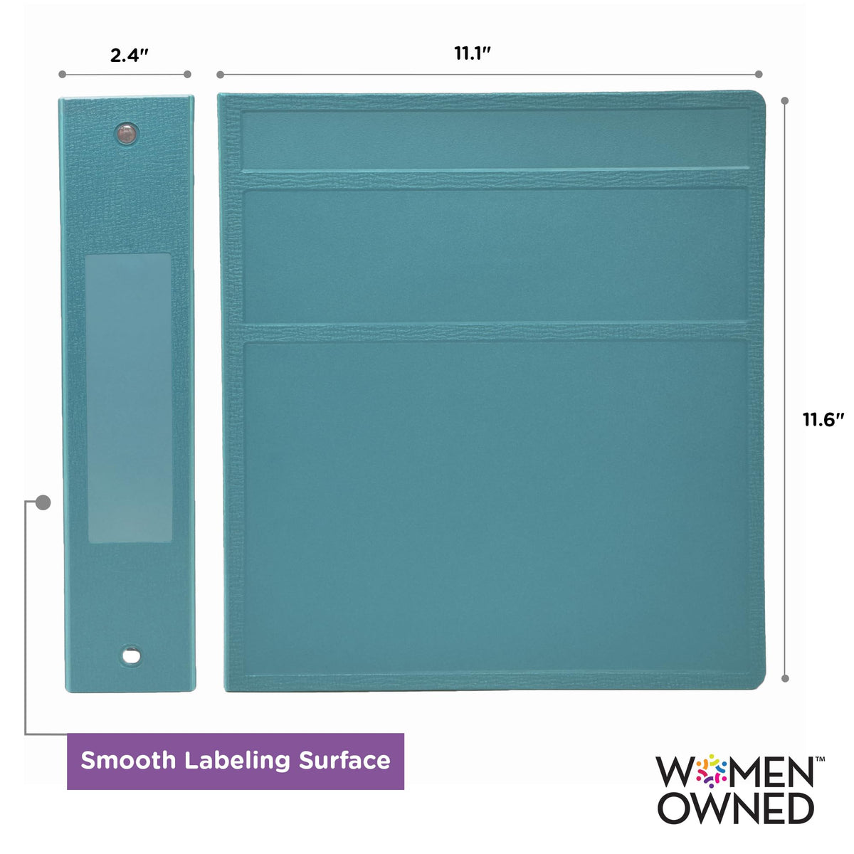 Carstens 2-Inch Heavy Duty 3-Ring Binder - Side Opening, Powder Blue, Durable Plastic, Precision