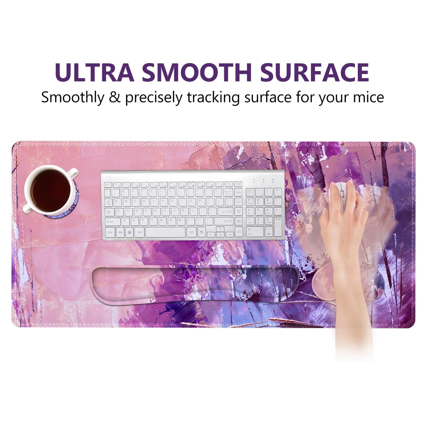 DINKY Keyboard Mouse Pad Set, Large Gaming Mousepad + Memory Foam Ergonomic Keyboard Wrist Rest