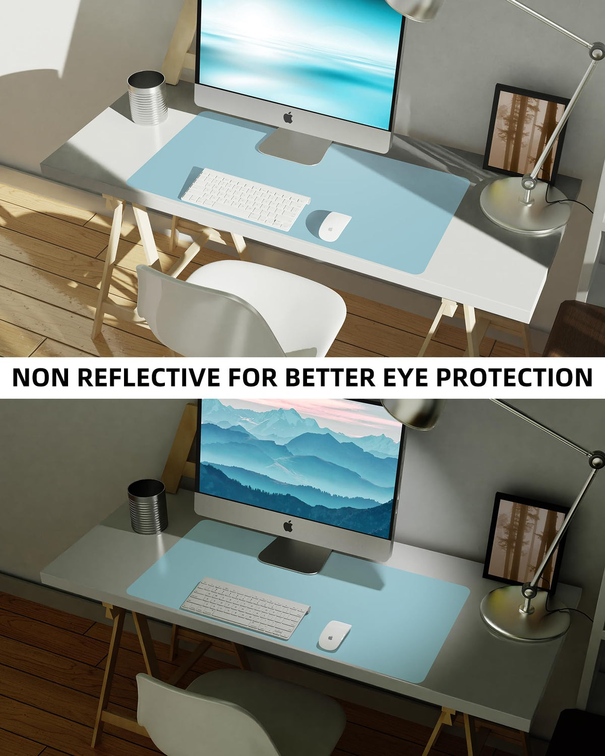 Leather Desk Pad Protector,Mouse Pad,Office Desk Mat, Non-Slip PU Leather Desk Blotter,Large Desk