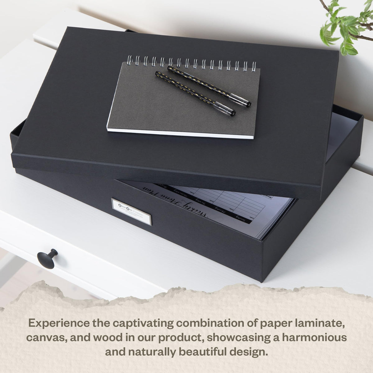 Bigso Sverker Fiberboard Legal and Art Storage Box - Scrapbook Storage Box for Loose Papers and