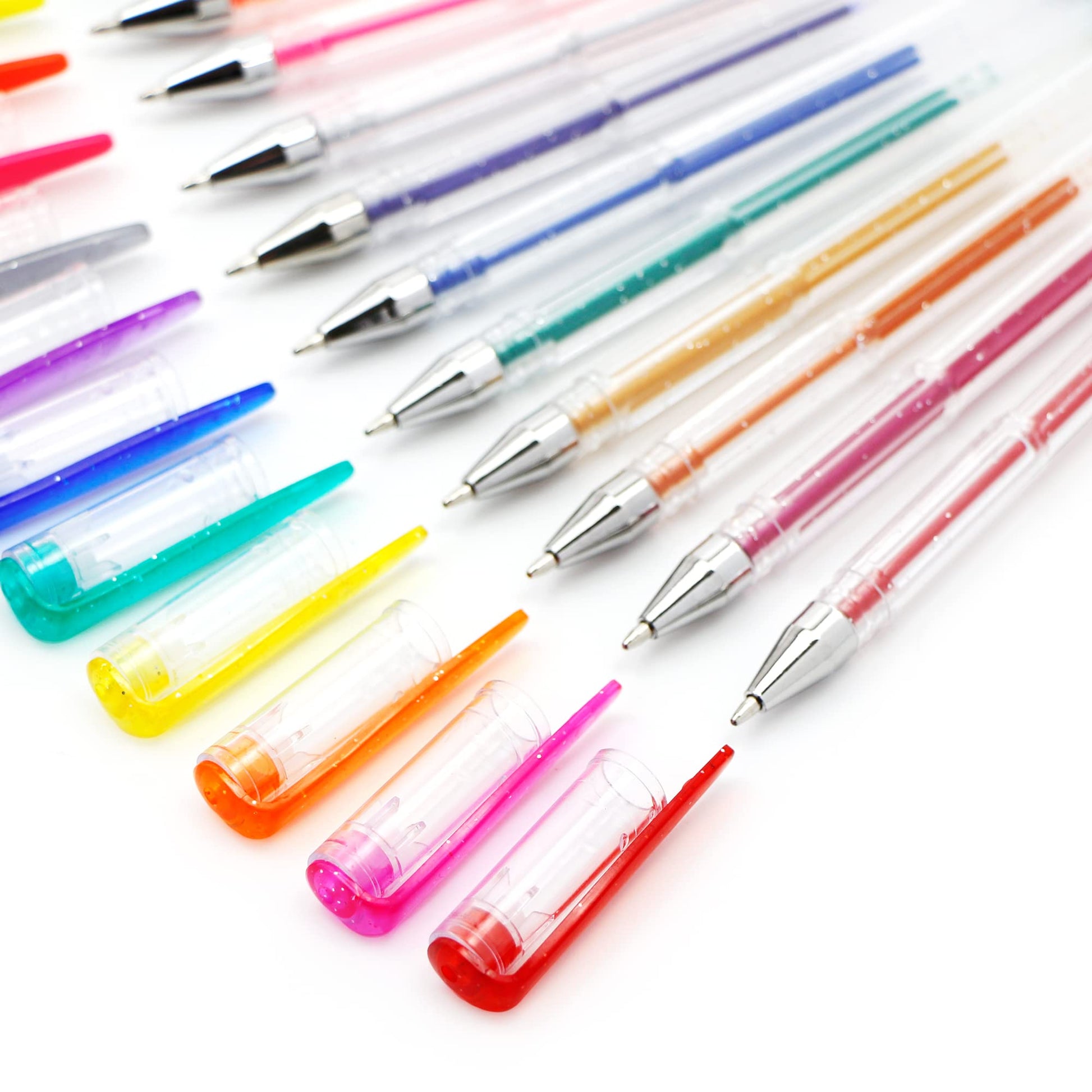 Exerz Gel Pen Set 24pcs Rainbow Colour Arts and Crafts -Fine Ink Ballpoint Pens, Vibrant Colour