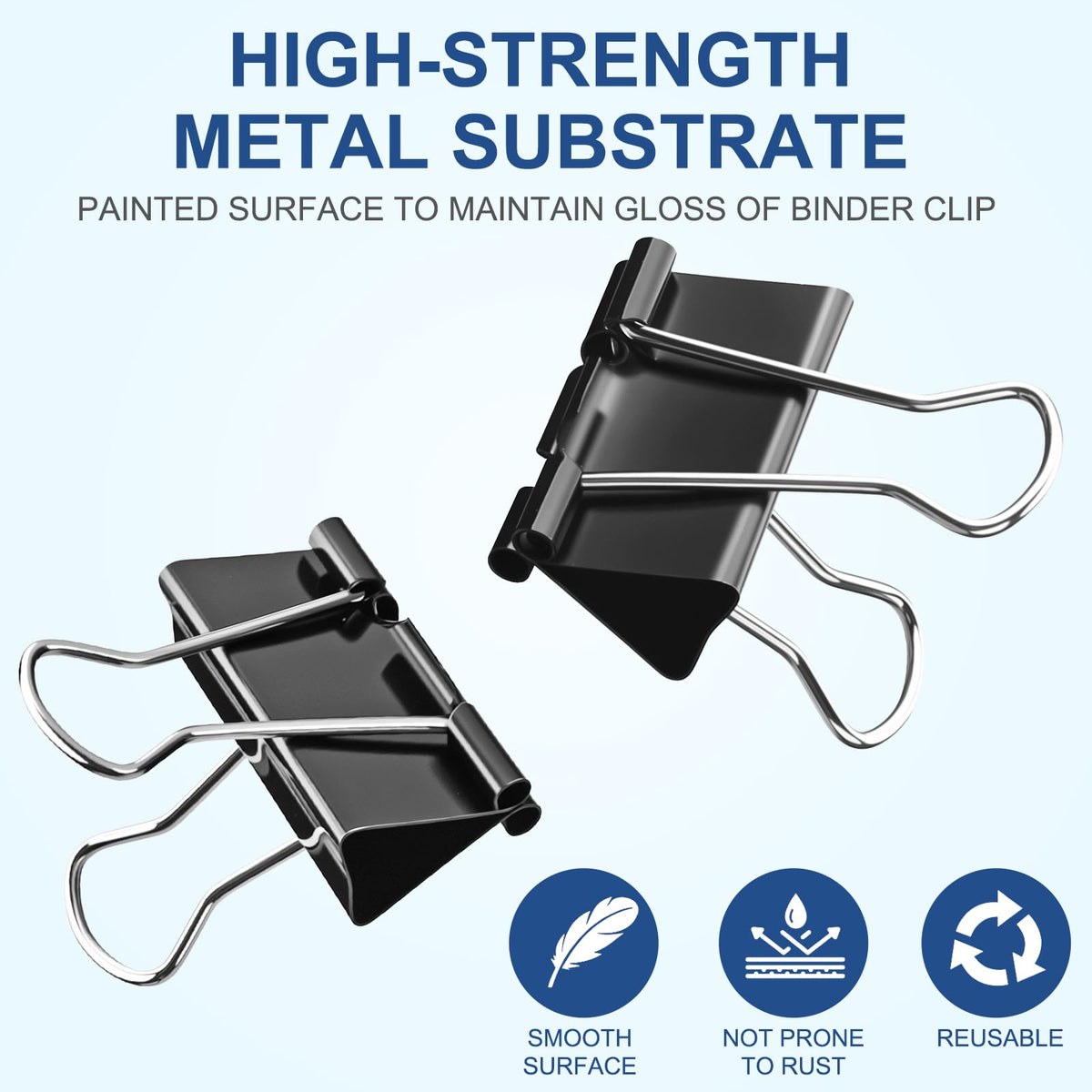 150 Pack Small Binder Clips 0.75 Inch with Container,Black Paper Clamps