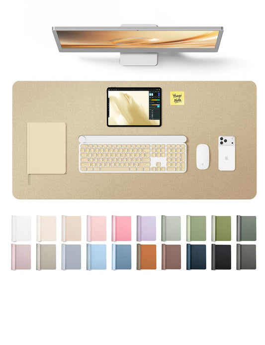 YSAGi Leather Desk Pad Protector, Office Desk Mat, Large Mouse Pad, Non-Slip PU Leather Desk