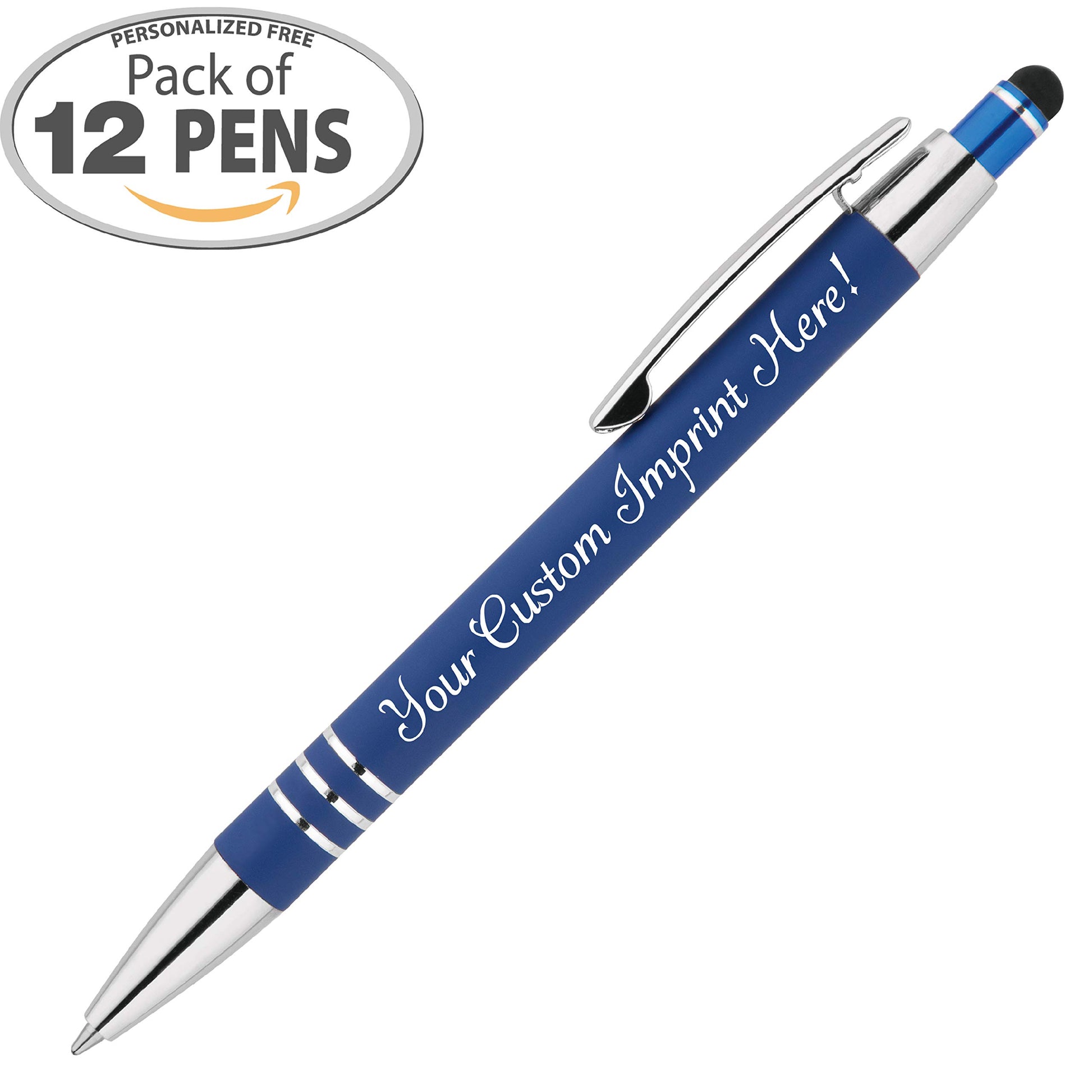 Personalized Pens - Hottie Rubberized Soft Touch Ballpoint Pen with Stylus tip is a stylish