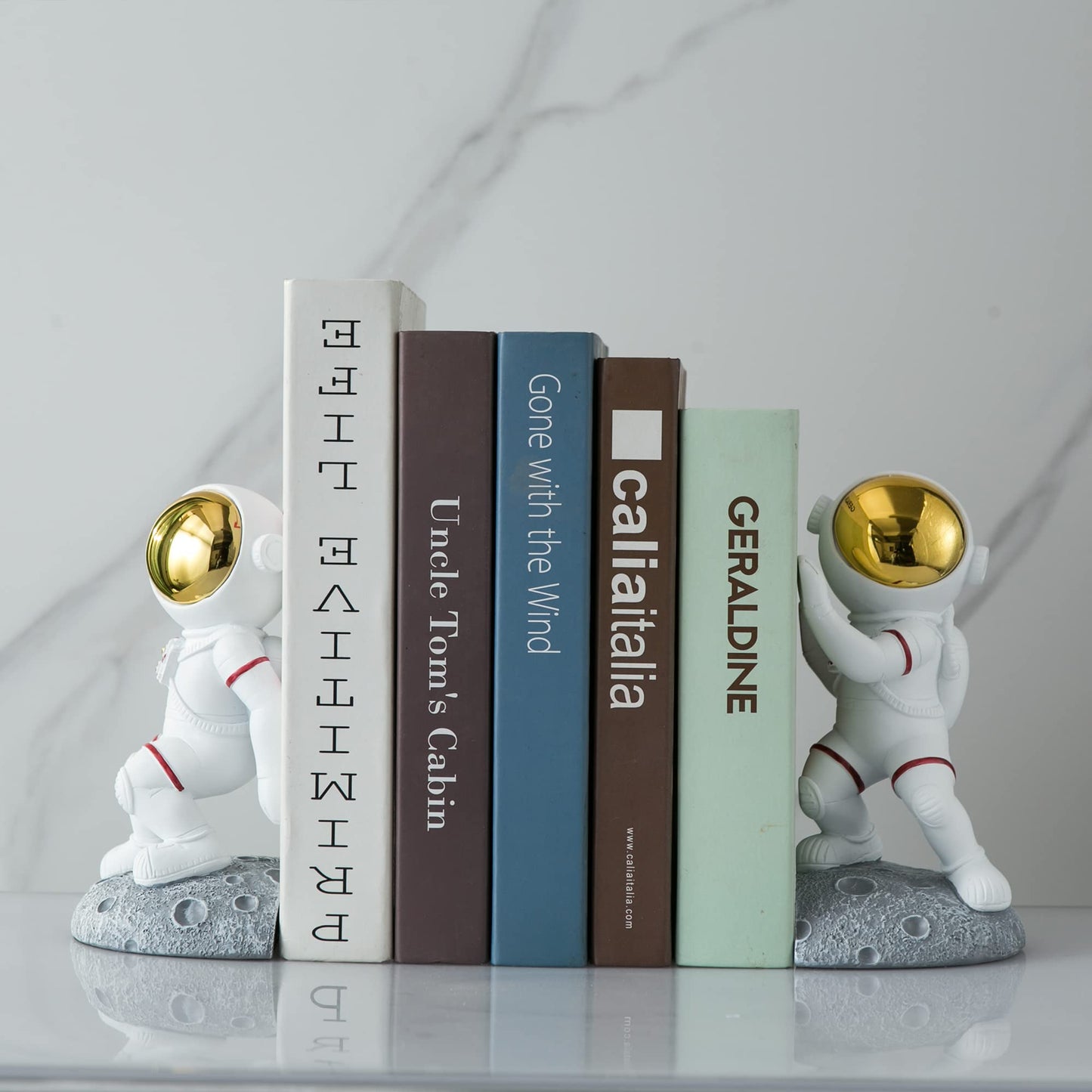 Banllis Space Bookends for Kids Room Nursery, Astronaut Themed Decor