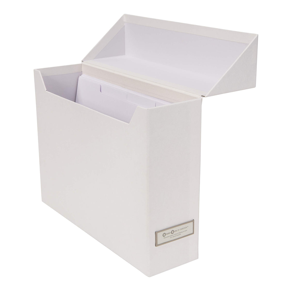 Bigso Lovisa Fiberboard Label Frame 12 File Storage Box | Document Organizer for Important