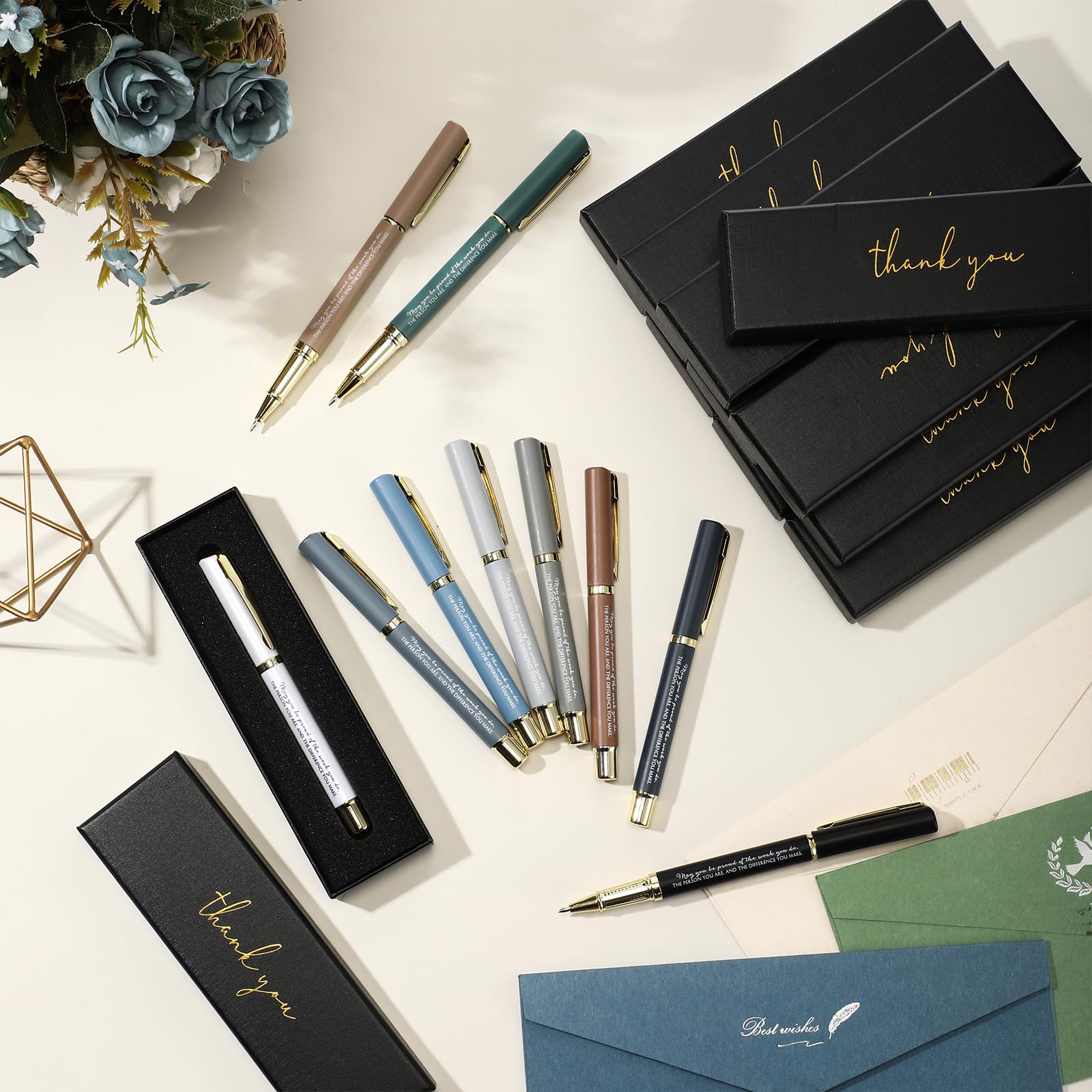 PerKoop 10 Sets Thank You Gifts, Appreciation Pens with Boxes for Men Women