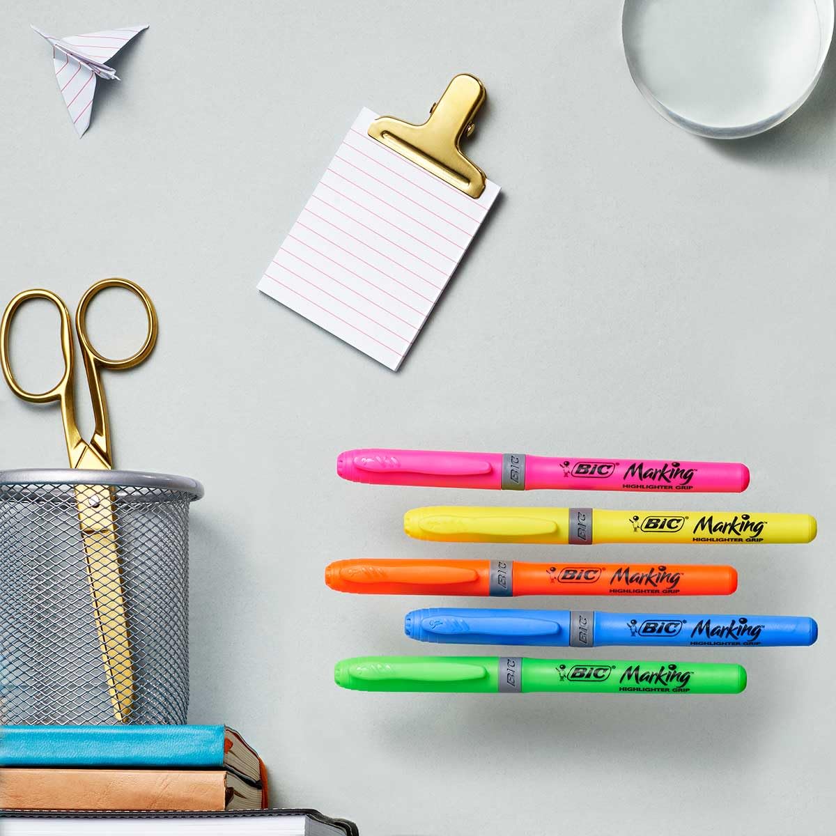 BIC Highlighter Collection Box, Assorted Intense and Pastel Colours, in Convenient Metal Gift Box