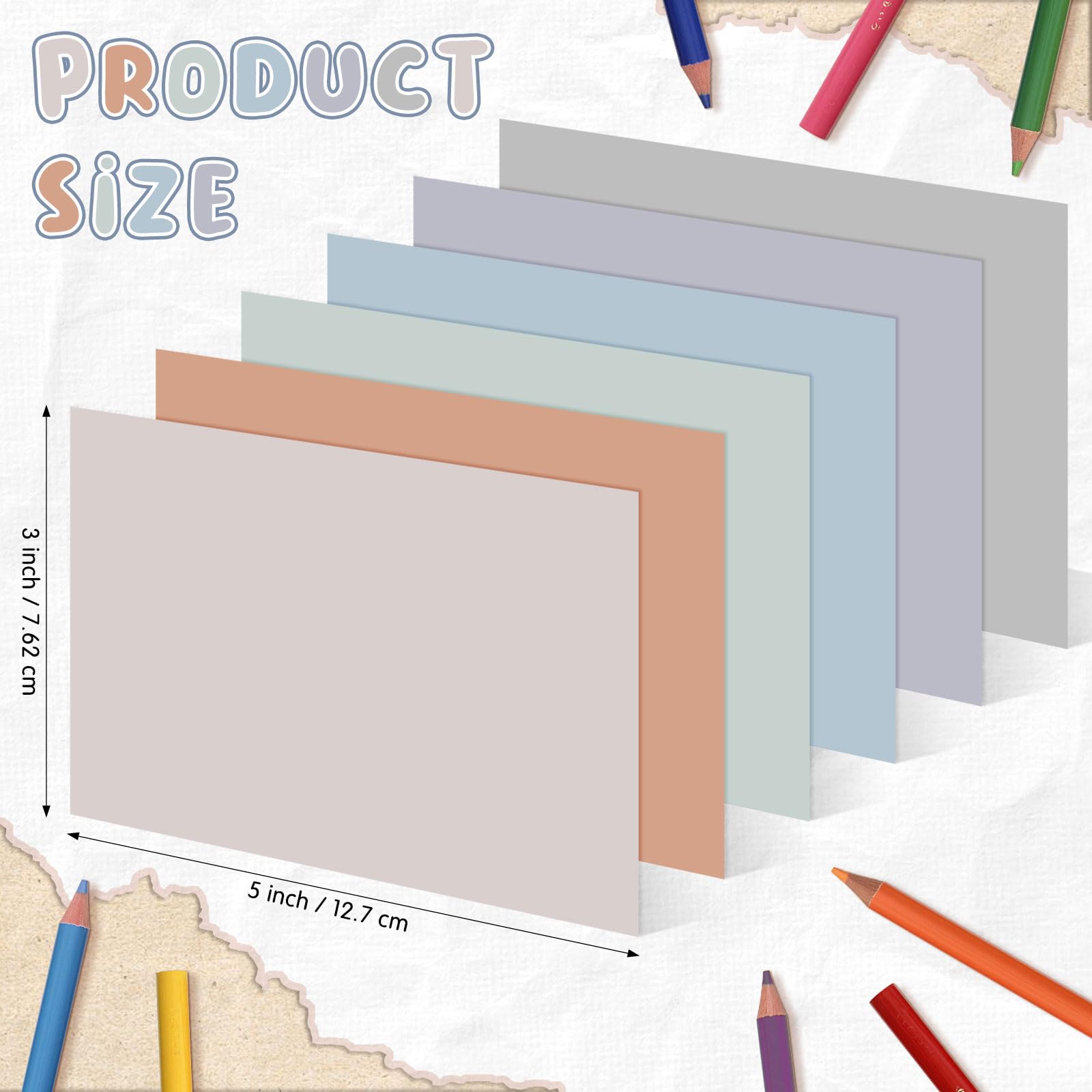 300 Pcs Blank Index Cards Thick Card Stock, 3 x 5 Inch, Soft Color