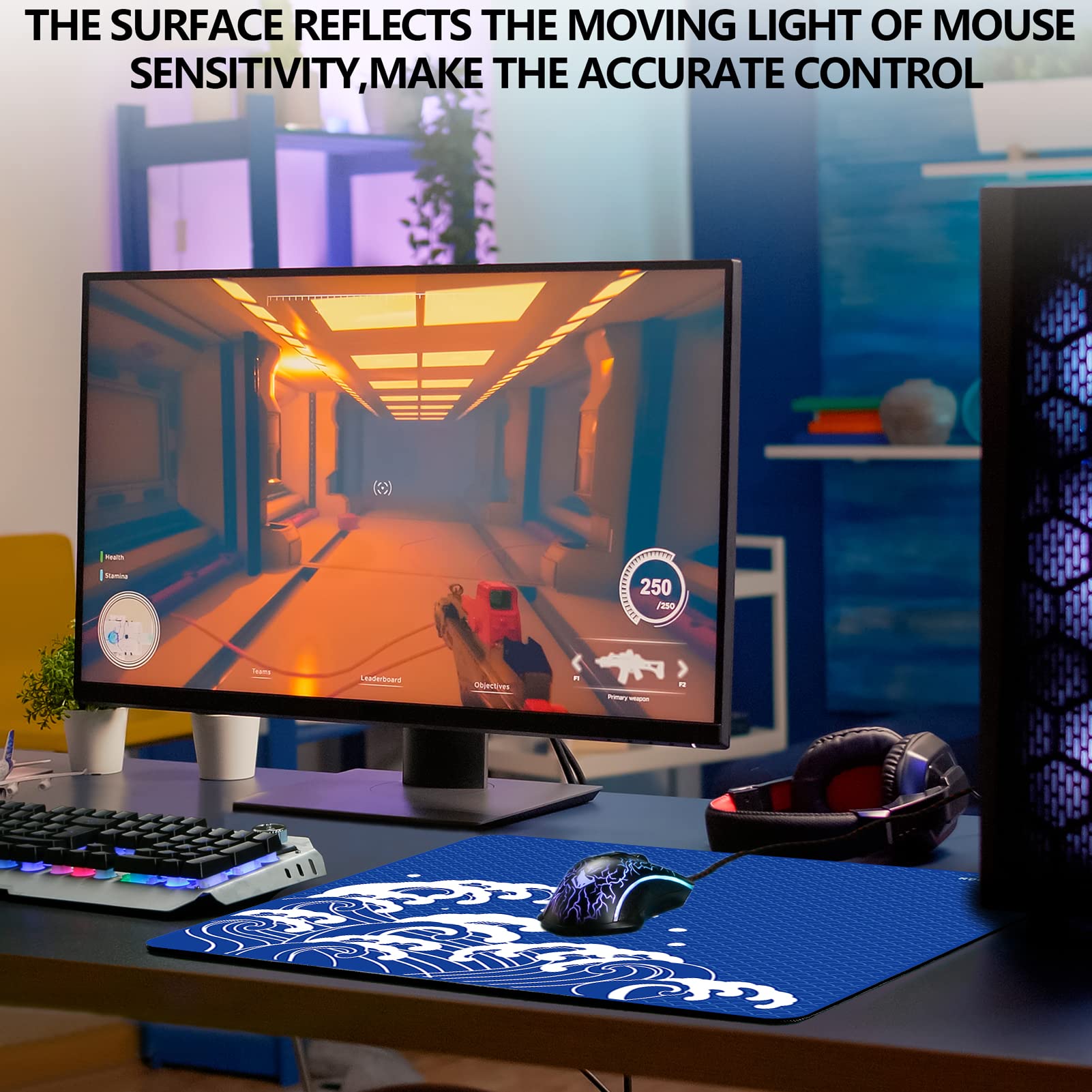 X-Raypad Aqua Control Plus Wave Gaming Mouse Pad, Ultra-High Precision Mouse Pad with Perfect Speed
