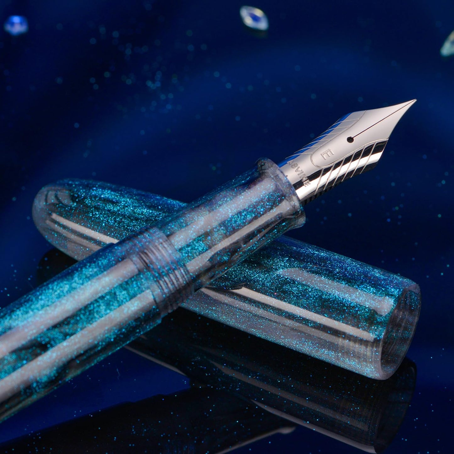 Asvine C80 Fountain Pen #8 Medium Nib Large Handcraft Pen with Converter Pen Box Collection Set