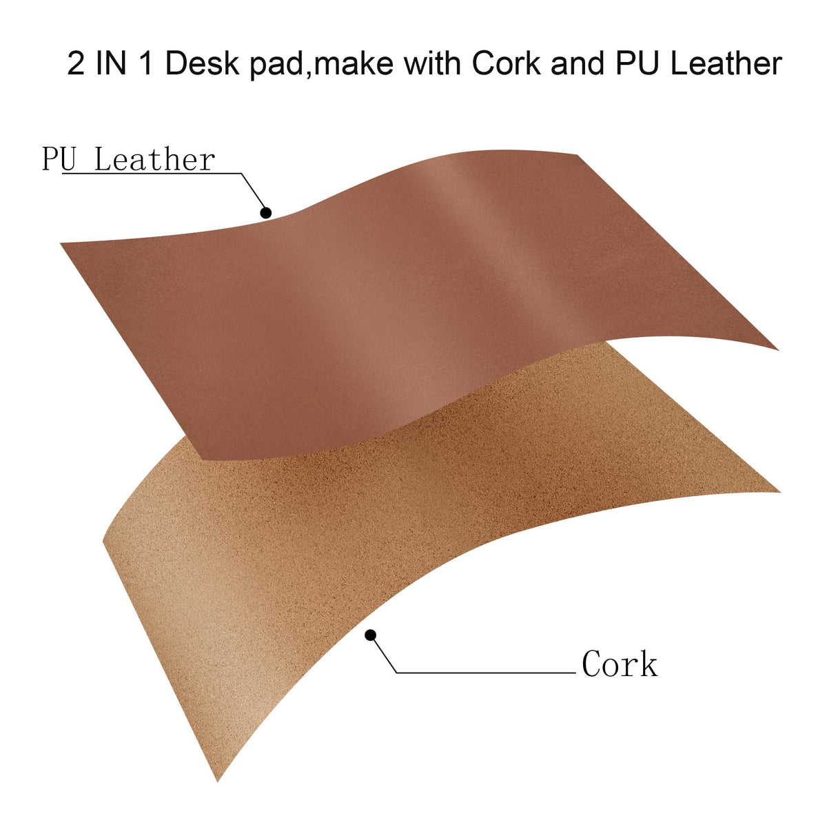Chihein 39" x 20" 3XL Desk Mat with Cork & PU Leather, Dual Sided Desk Pad, Waterproof Computer