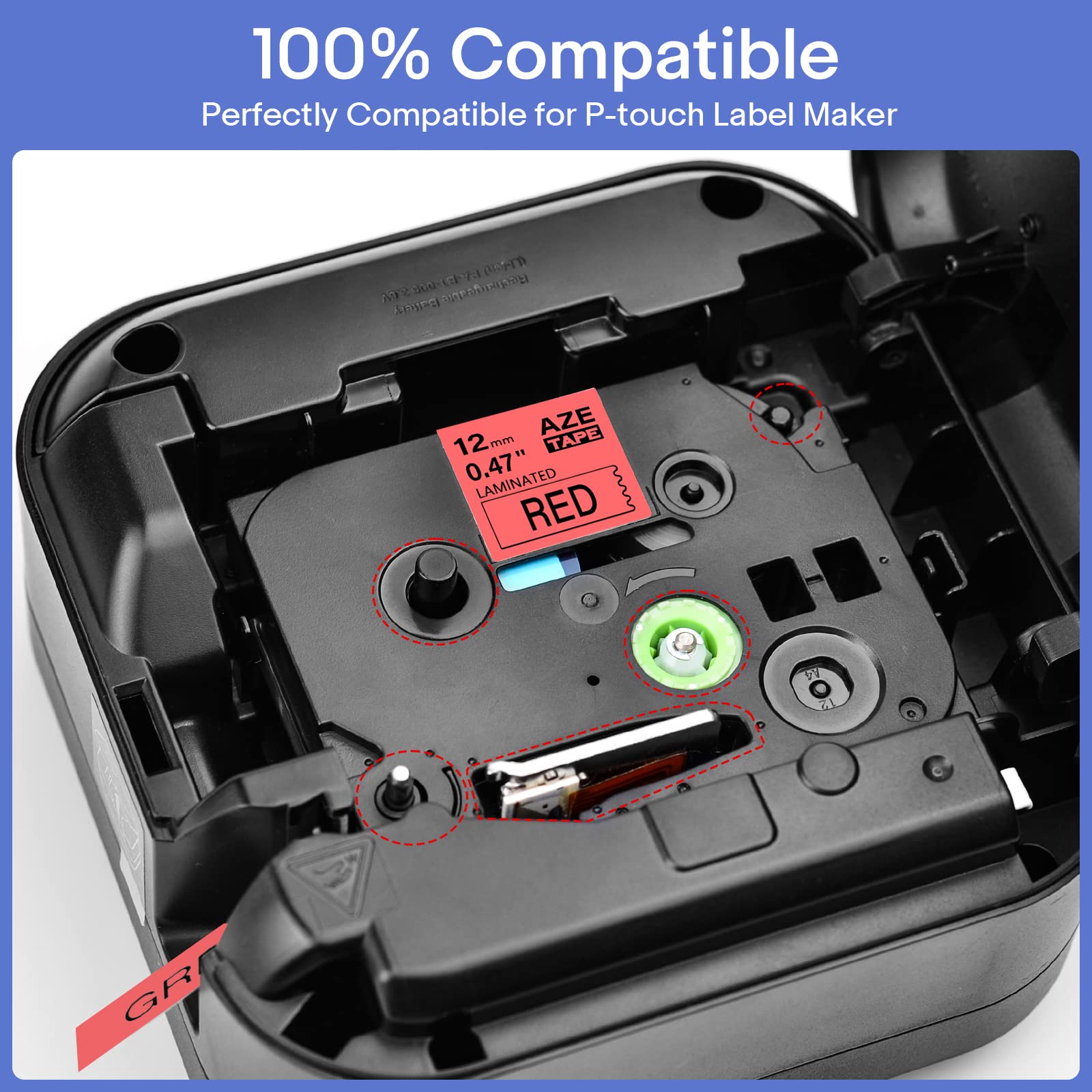 GREENCYCLE Compatible for Brother P-Touch TZe231 12mm 0.47" AZE Label Tape Cartridge Laminated