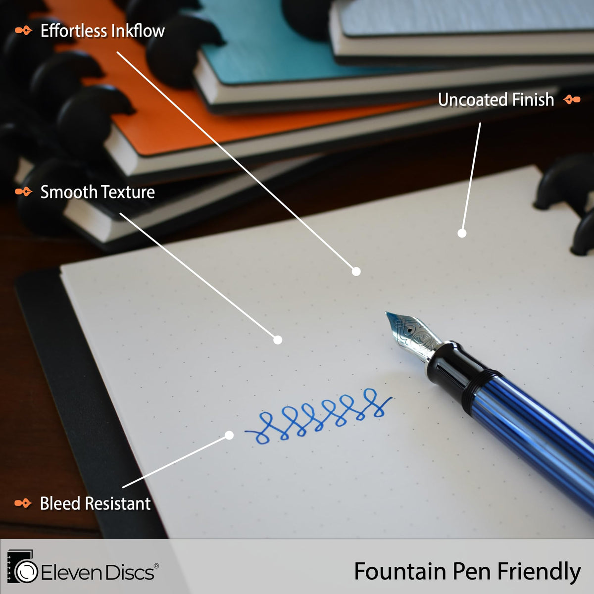 Eleven Discs Discbound Paper, Letter Size Blank Sheets - Premium 120gsm Heavyweight Notebook &
