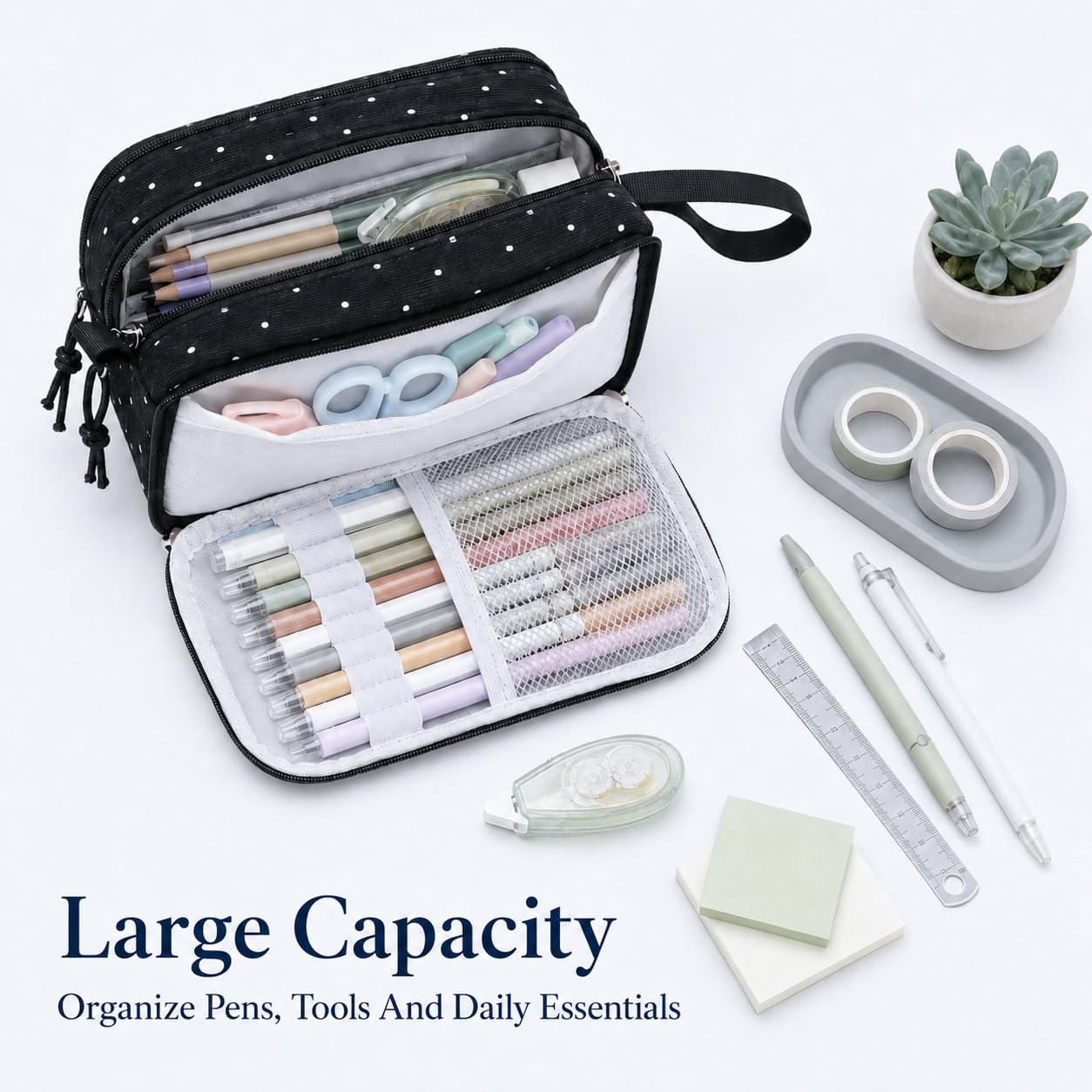 Bluboon Big Capacity Pencil Case Pencil Pouch Pen Case School Supplies Cute Pencil Box Pencil Bag