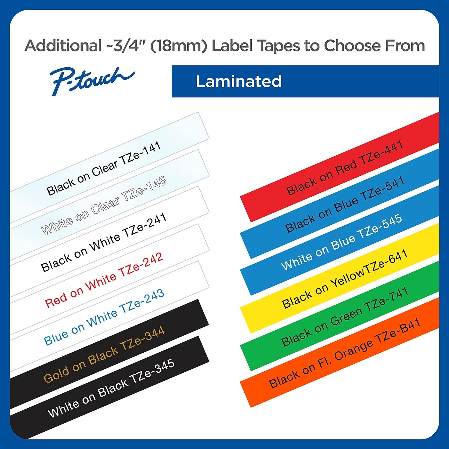 Brother Genuine P-Touch TZE-241 Tape, 3/4" (0.70") Standard Laminated P-Touch Tape, Black on White