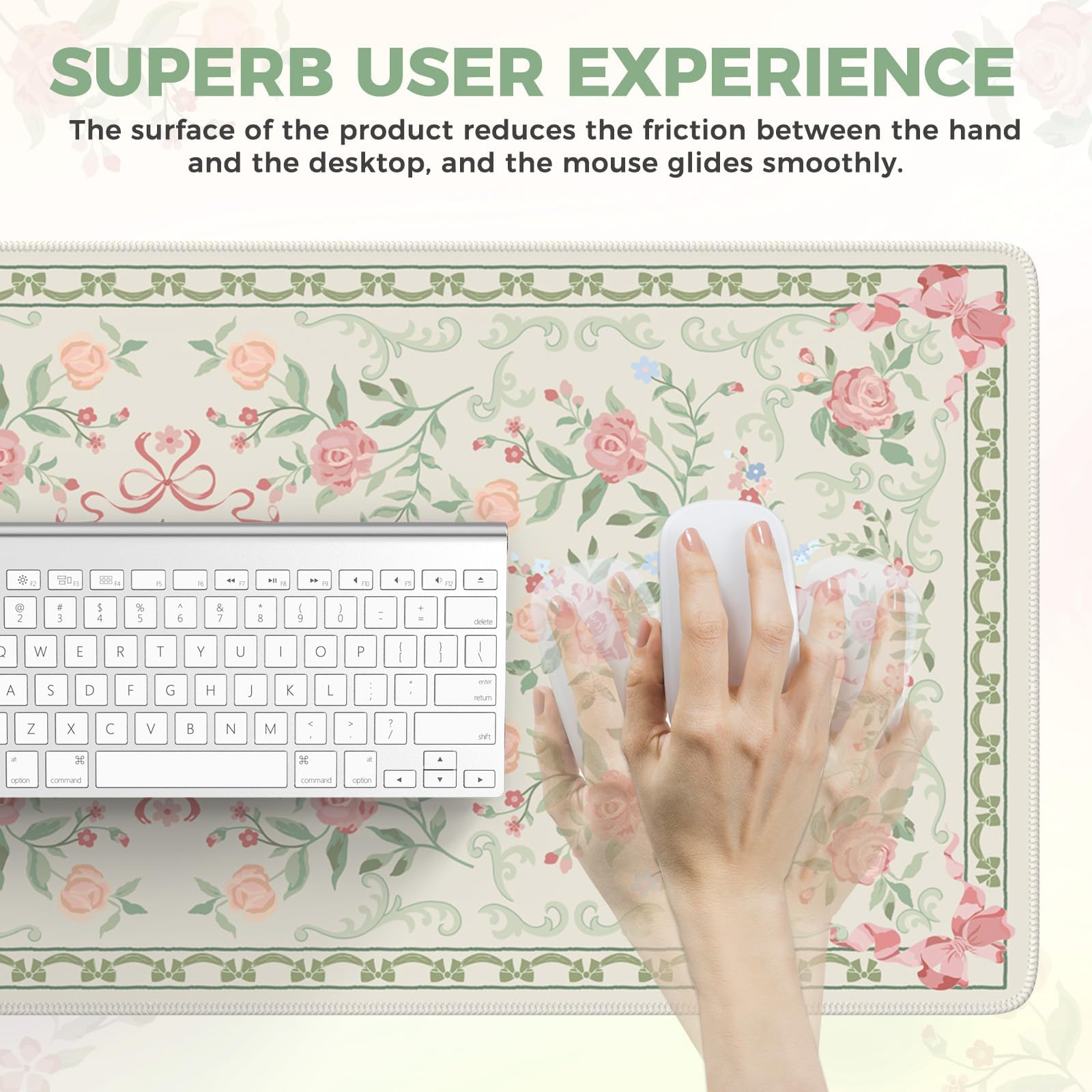 iCasso Green Desk Mat,Cute Desk Pad for Keyboard and Mouse