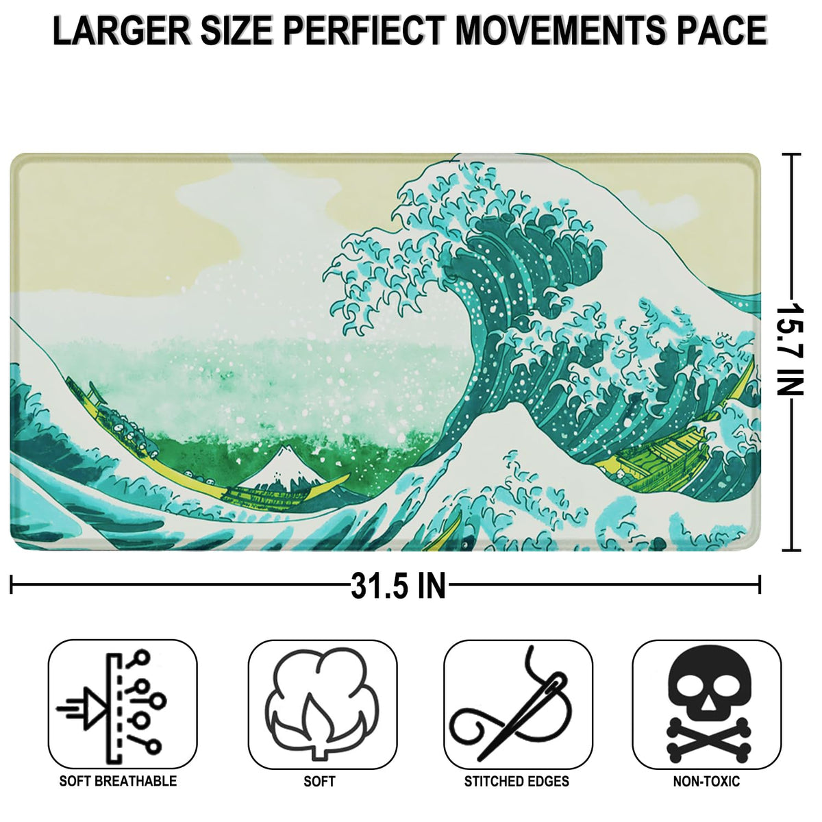 Large Extended Gaming Mouse Pad, 31.5" x15.7" Large Mat with Superior Micro-Weave Cloth, Water