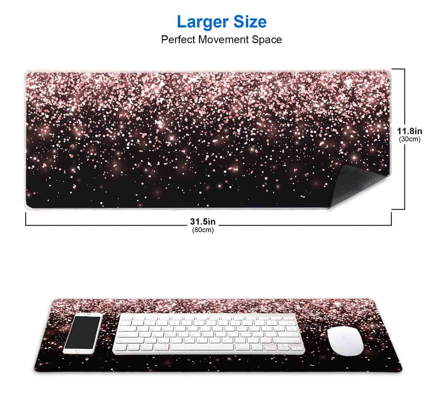 IMAYONDIA Gaming Mouse Pad, Large Non-Slip Rubber Base Mousepad with Stitched Edges, Keyboard Mouse