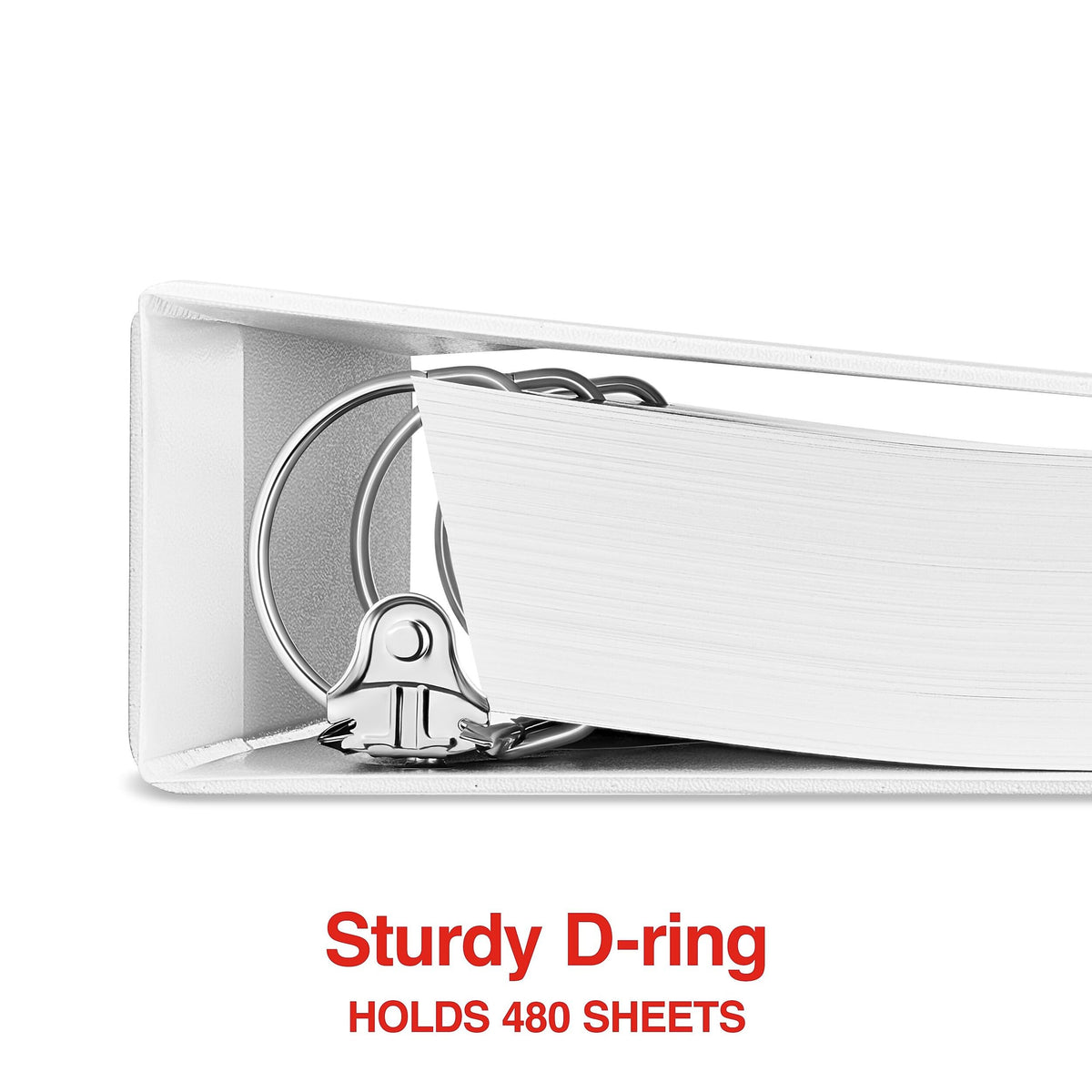 Staples 2" 3-Ring View Binder, D-Ring, White, 4/Pack