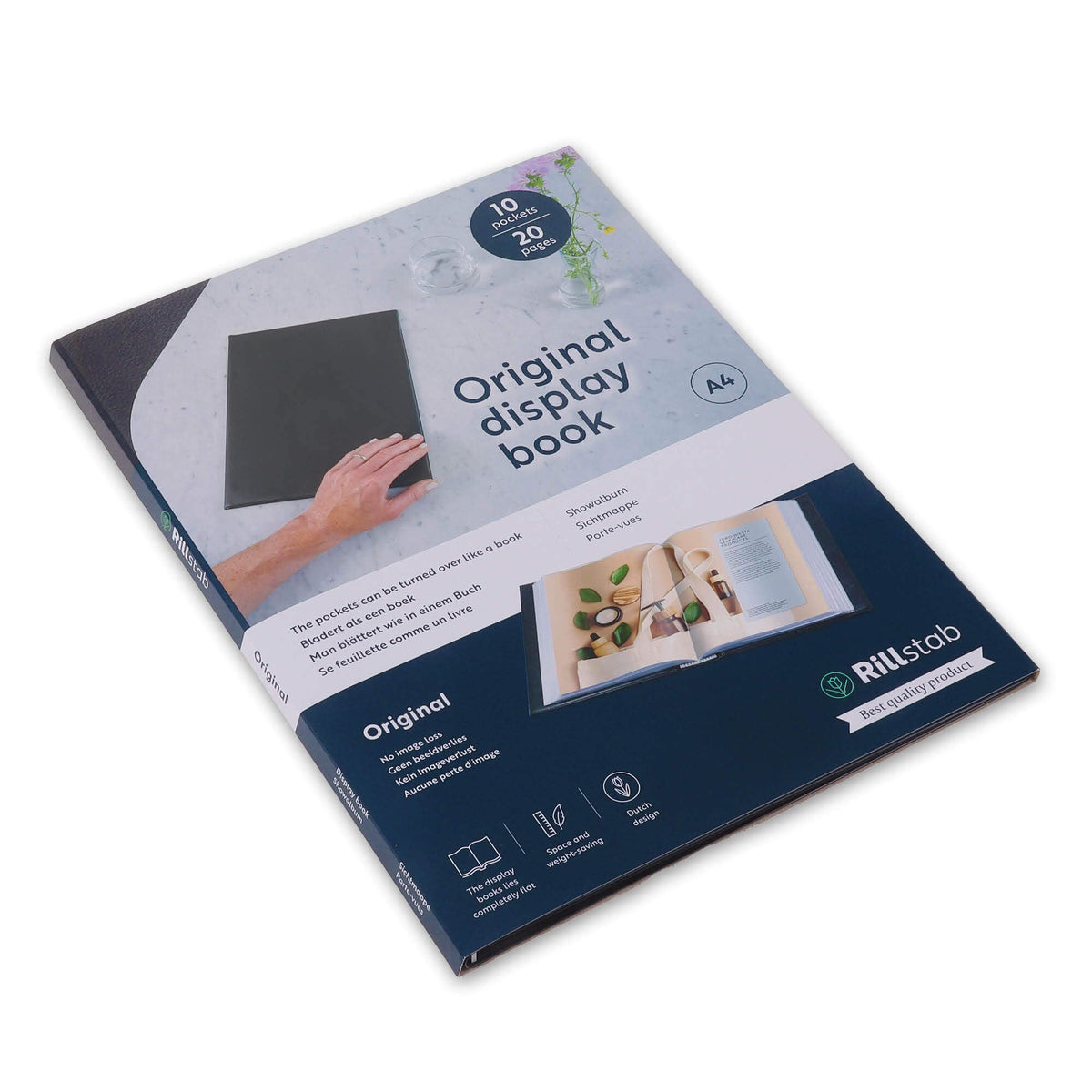Rillstab Original Display Book (10 Transparent/Clear Pockets) | A4 Front Page Ring Binder Portfolio