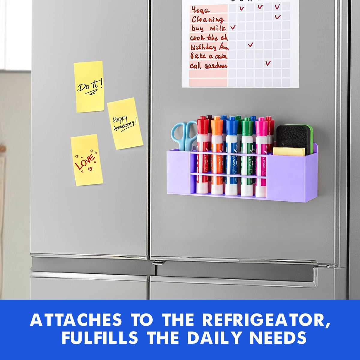 Banafich Wall Mounted Magnetic Dry Erase Marker Holder for White Board