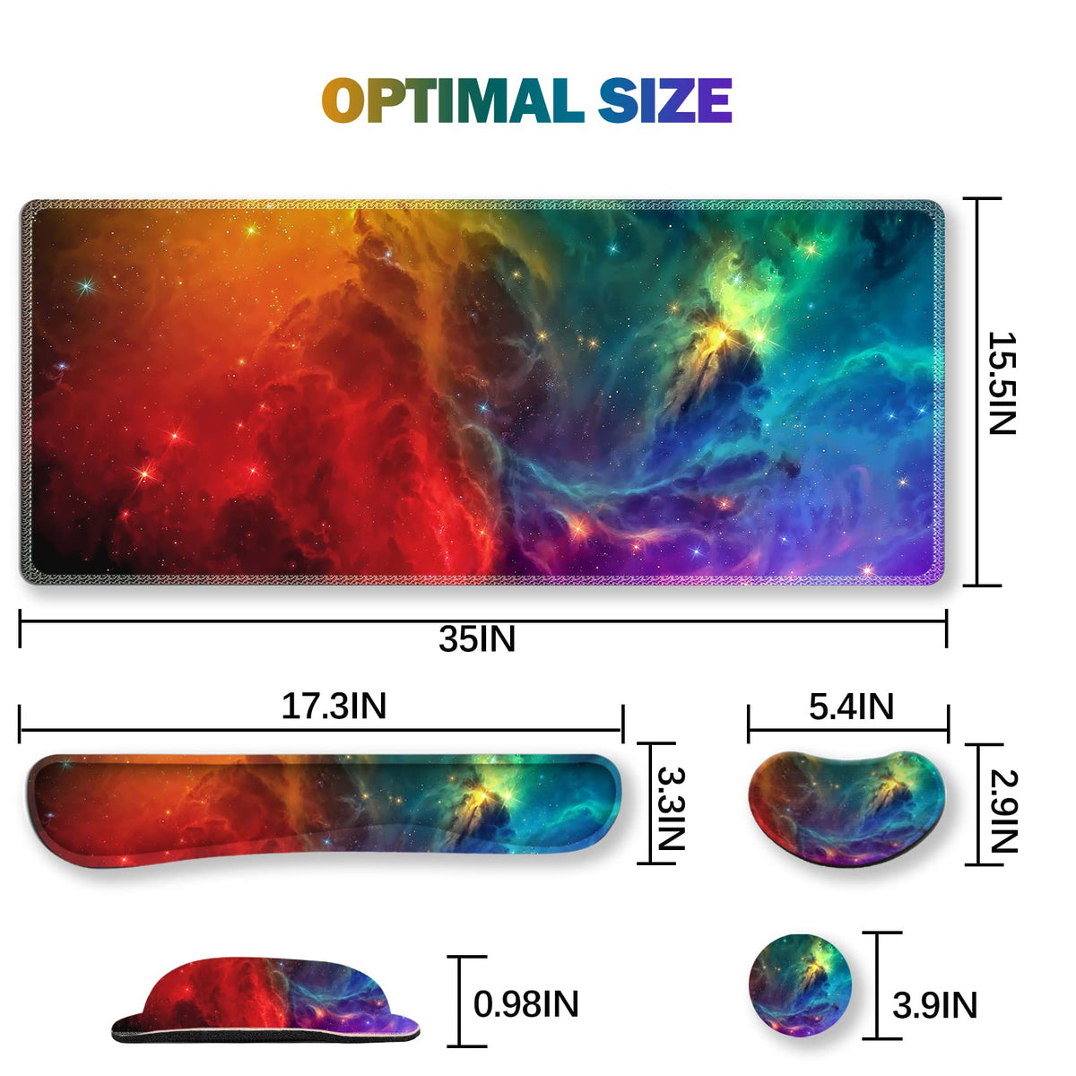 ARTSO Extended Gaming Mouse Pad Set, Keyboard Wrist Rest Support Pad + Wrist Cushion + XXL Large