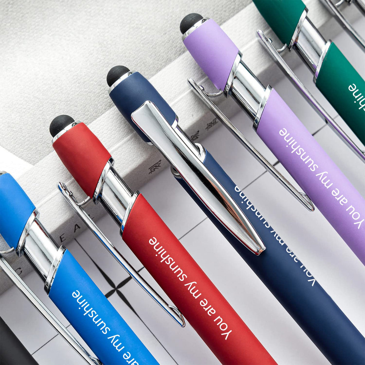 KOLOWKO Personalized 2-in-1 Ballpoint Pen & Stylus - Custom Text/Name/Message - Bulk Order Up to