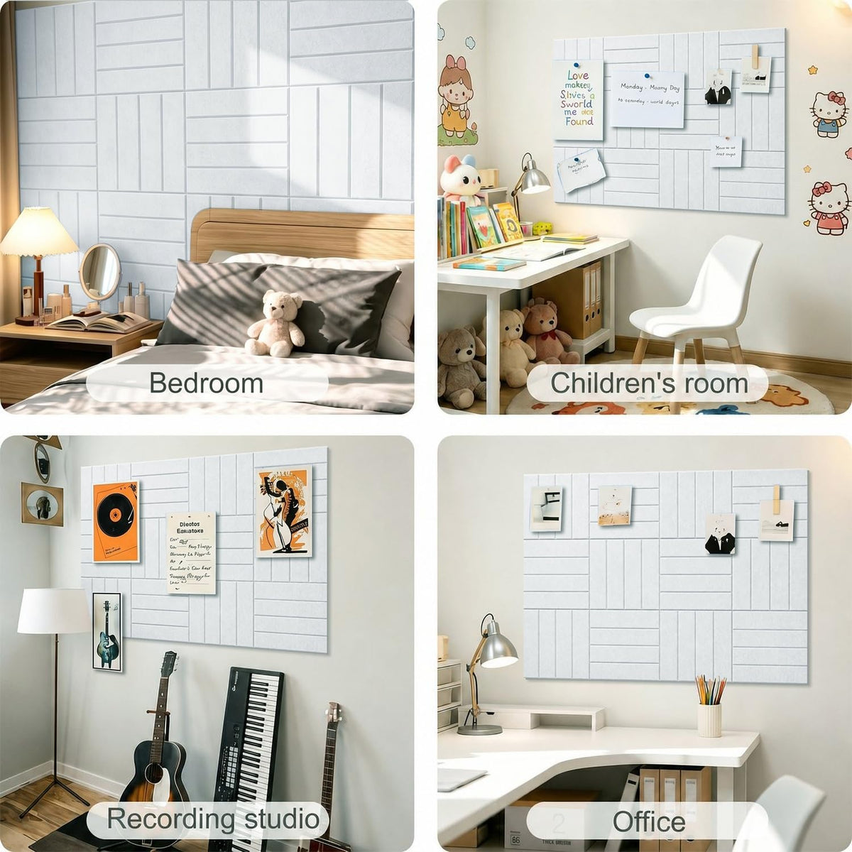 G Gamit 0.47" Thick Felt Wall Tiles 36"x24" Cork Board Alternative 6 Pack 11.81"x11.81"Felt