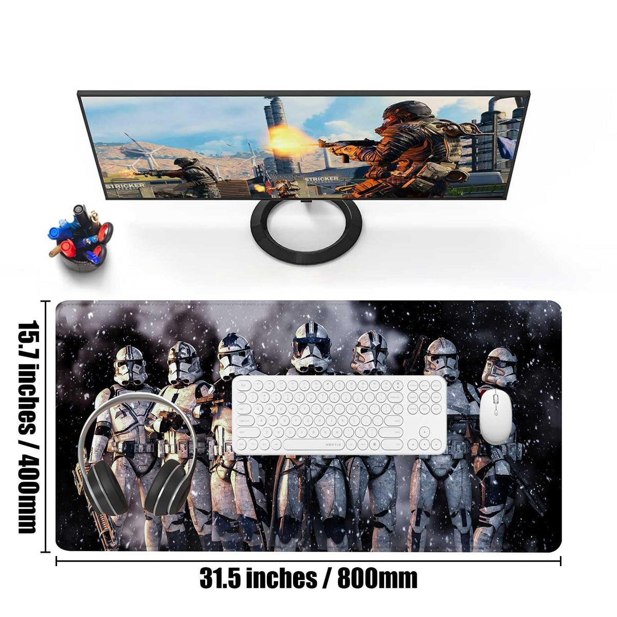 Extra Large Gaming Mouse Pad Design Desk Pad XXL,Mousepad with Non-Slip Rubber Base & Stitched