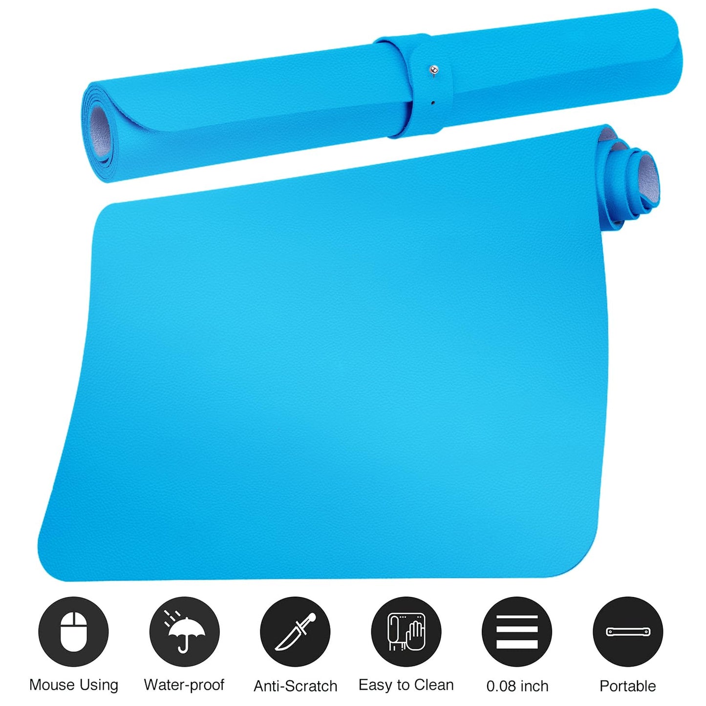 Boutilon Leather Desk Pad Protector,Non-Slip Mouse Pad,Laptop Desk Pad,Office Mouse Mat,Waterproof