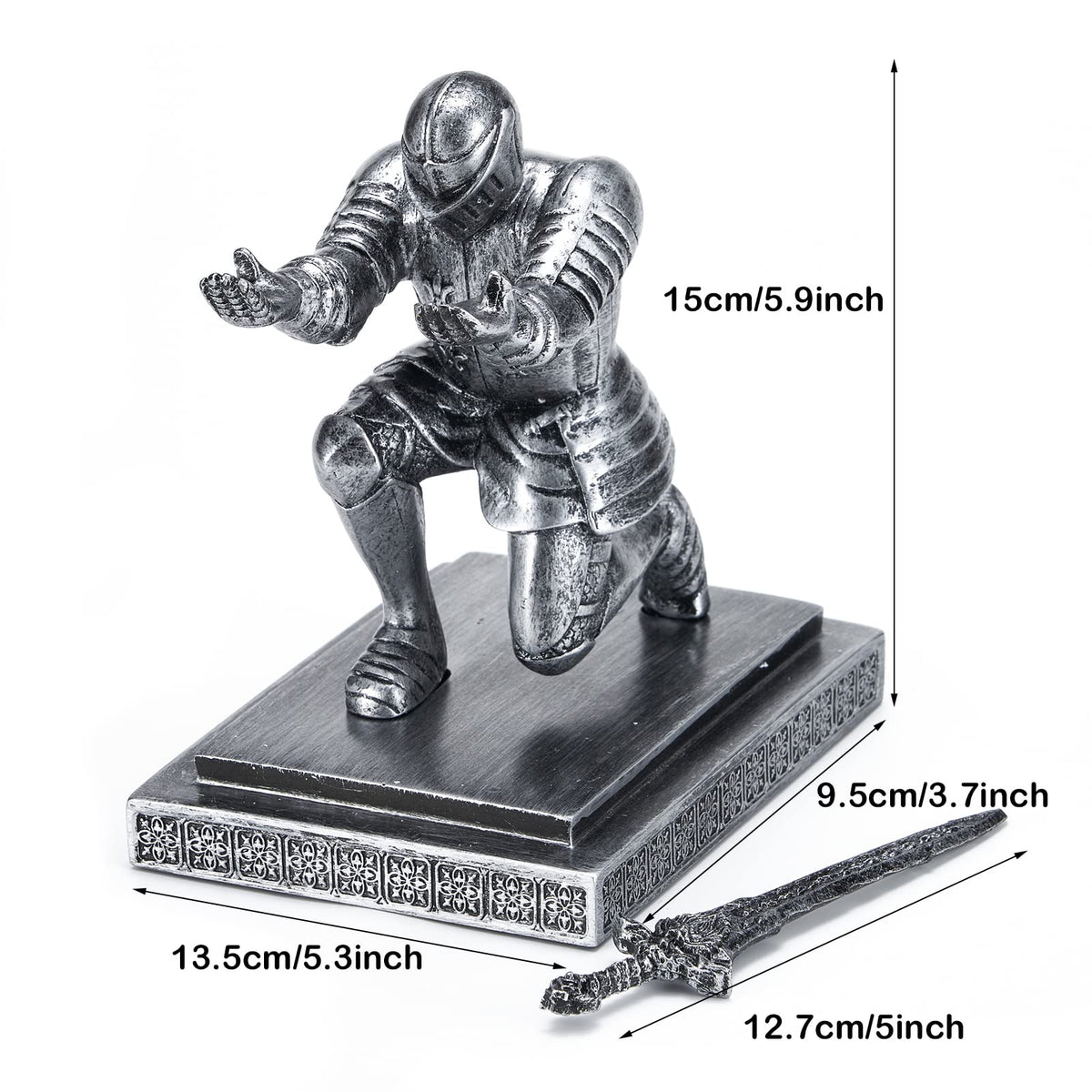 ThreeH Knight Pen Holder Magnetic Resin Ornaments Desk Decoration Home Decoration Pen Organizer