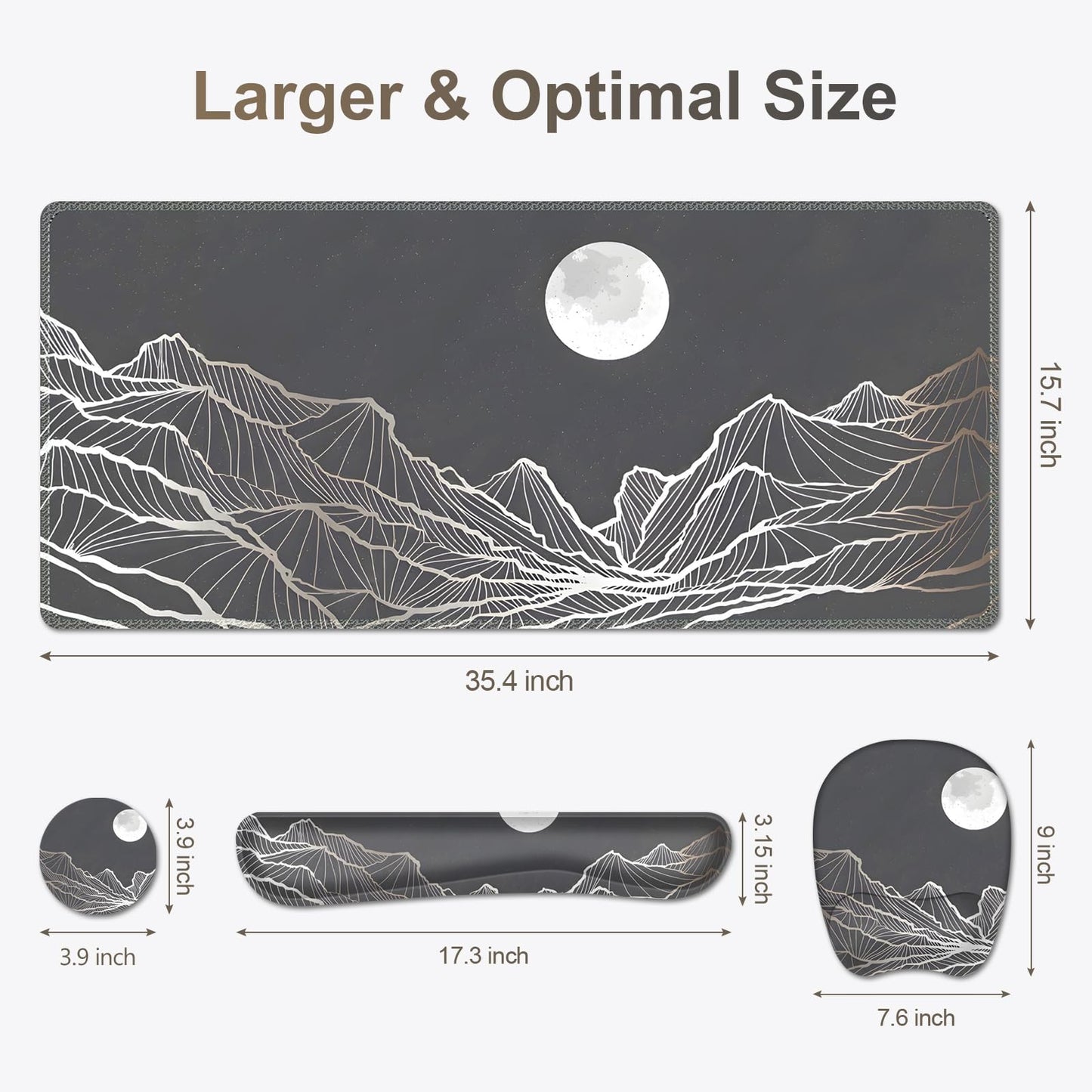 Large Mouse Pad, Keyboard Wrist Rest Set, Ergonomic Mouse Pad with Wrist Support, Desk Mat with