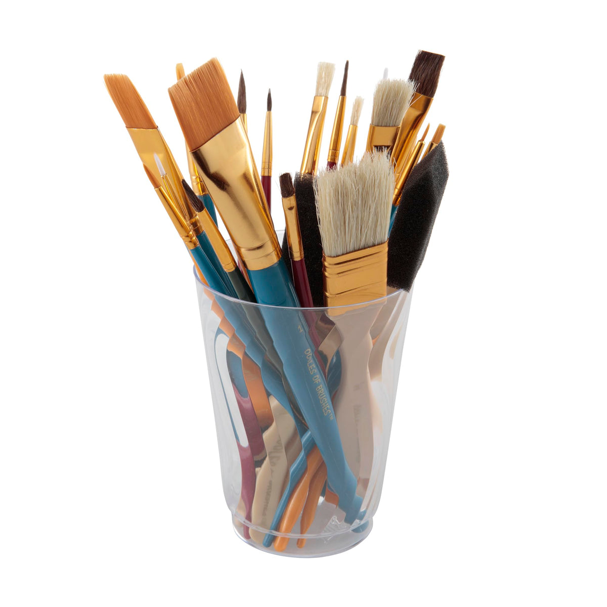 Oodles of Brushes Economical Art Brush Set of 25 - Balanced Assortment of Economical Brushes for