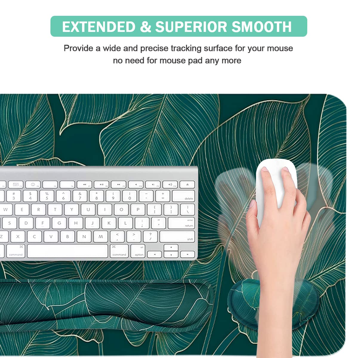 Ergonomic Large Mouse Pad and Keyboard Wrist Rest, Desk Pad for Keyboard and Mouse, 4-in-1 Large