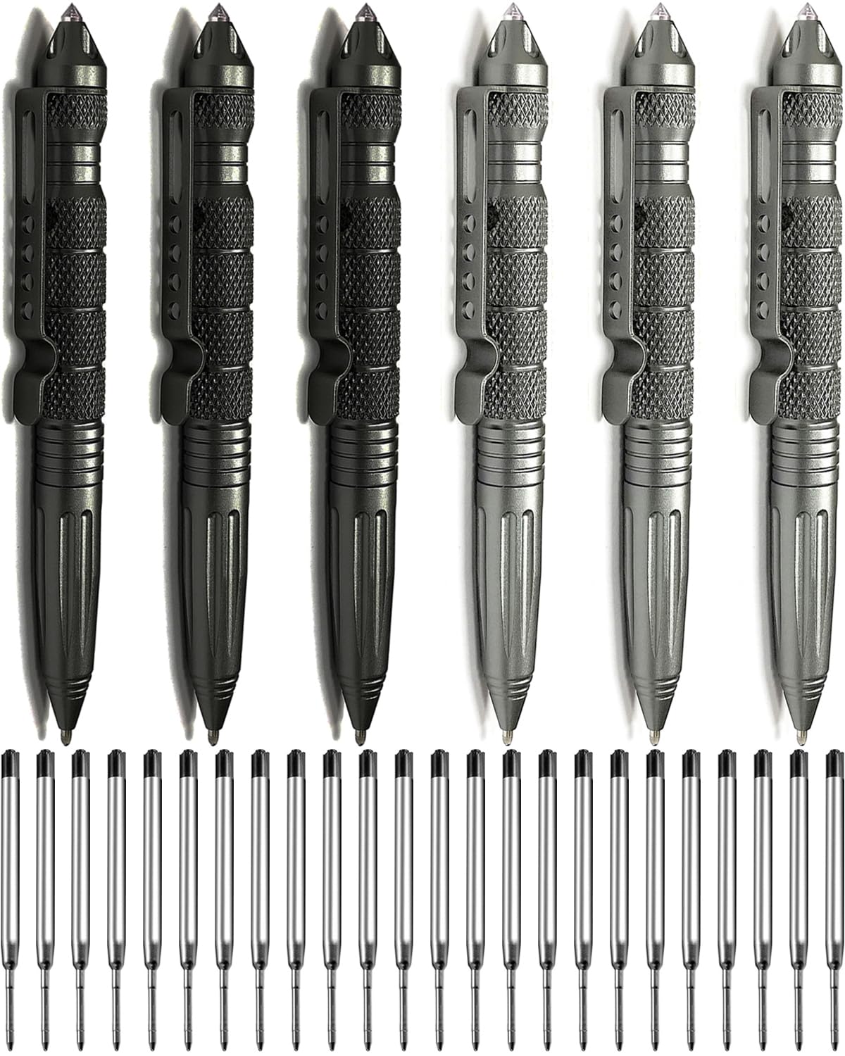 Origin-Joy 6 Pack Tungsten Steel Military Tactical Pen Set, Multifunctional EDC Self Defense Pen