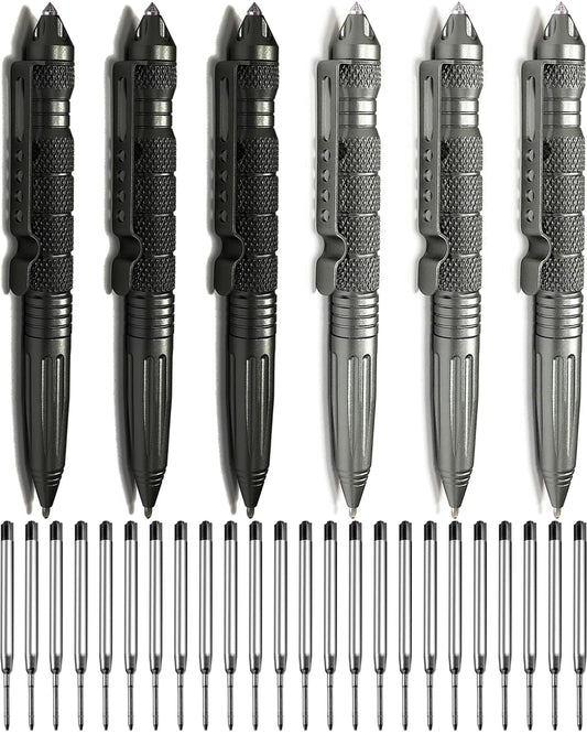 Origin-Joy 6 Pack Tungsten Steel Military Tactical Pen Set, Multifunctional EDC Self Defense Pen