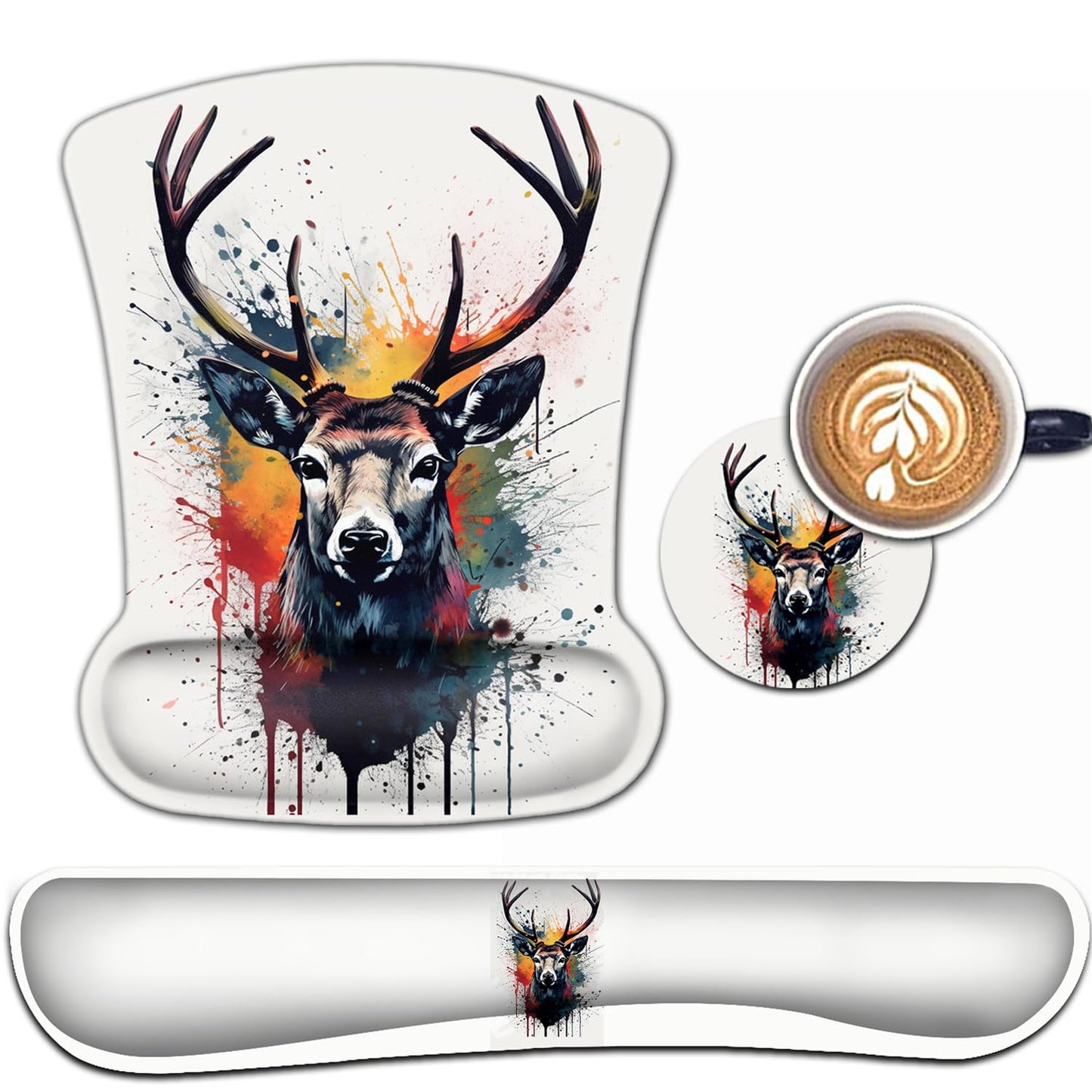 Keyboard Wrist Rest and Mouse Pad Wrist Support Set, Ergonomic Gel Mouse Pad Wrist Rest with