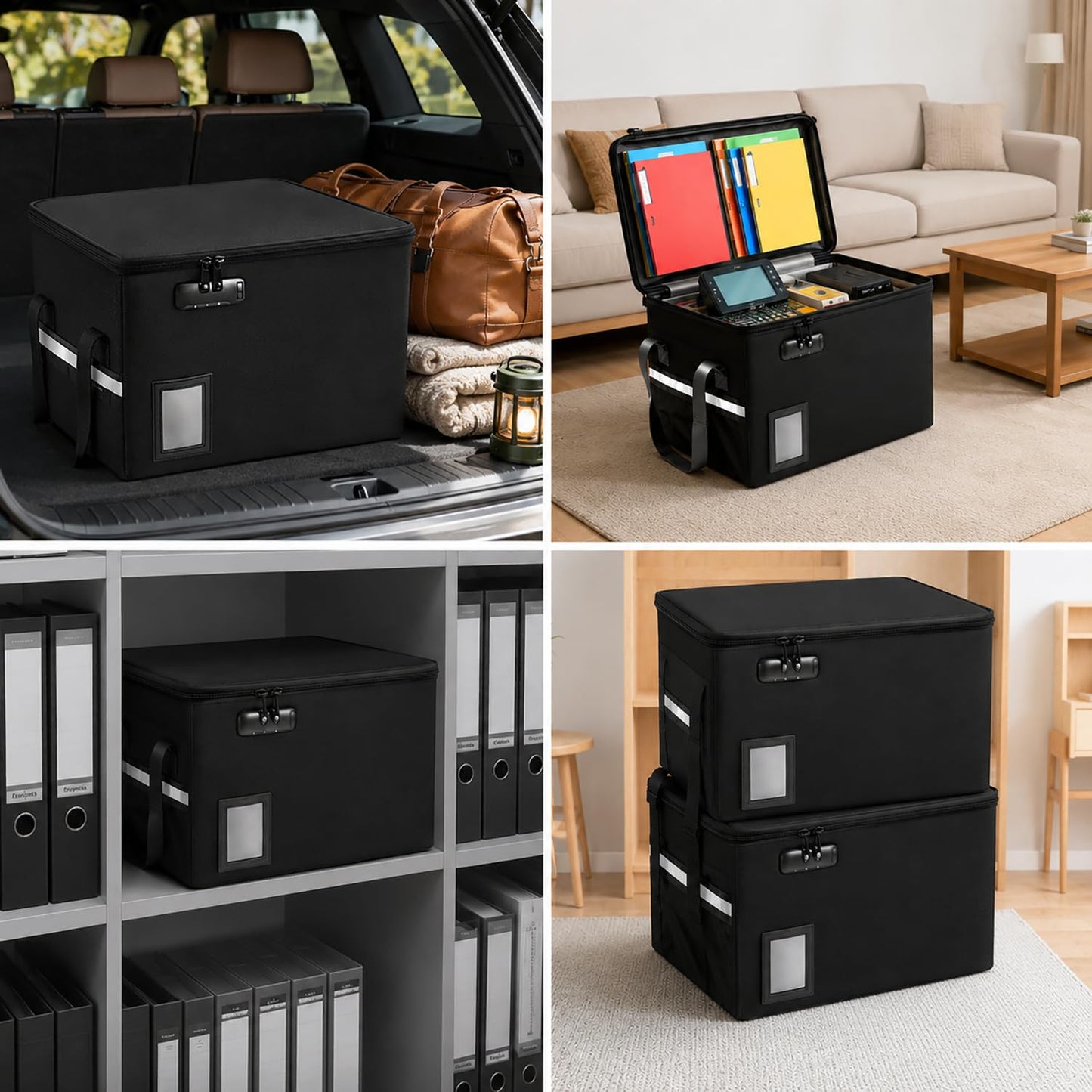 File Box with Lock 5200°F with Heat Insulated, Large Fireproof Box File Storage Organizer