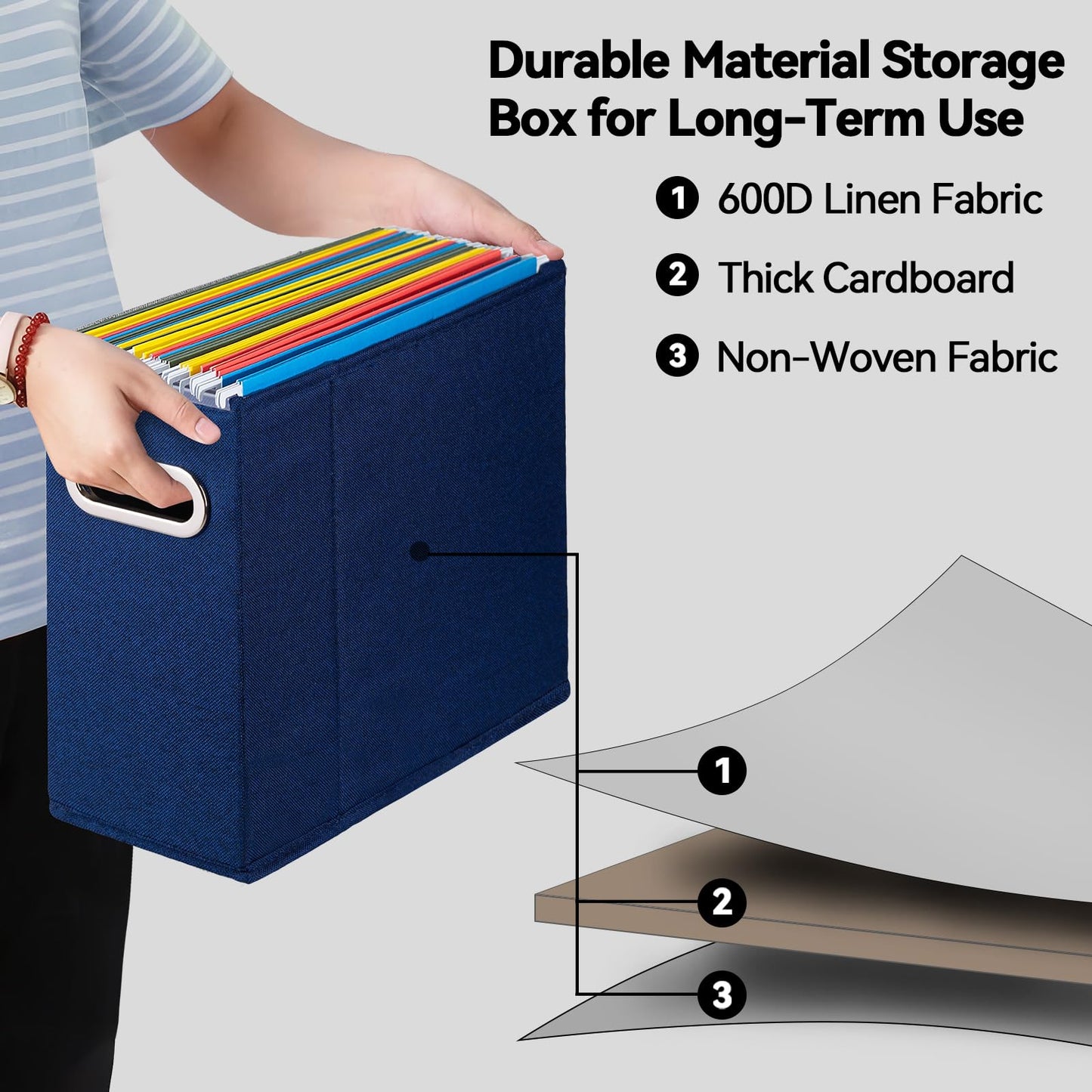ComfortKeeper 4 Packs Letter Size File Organizer, File Folders Organizer, Fabric Storage Box