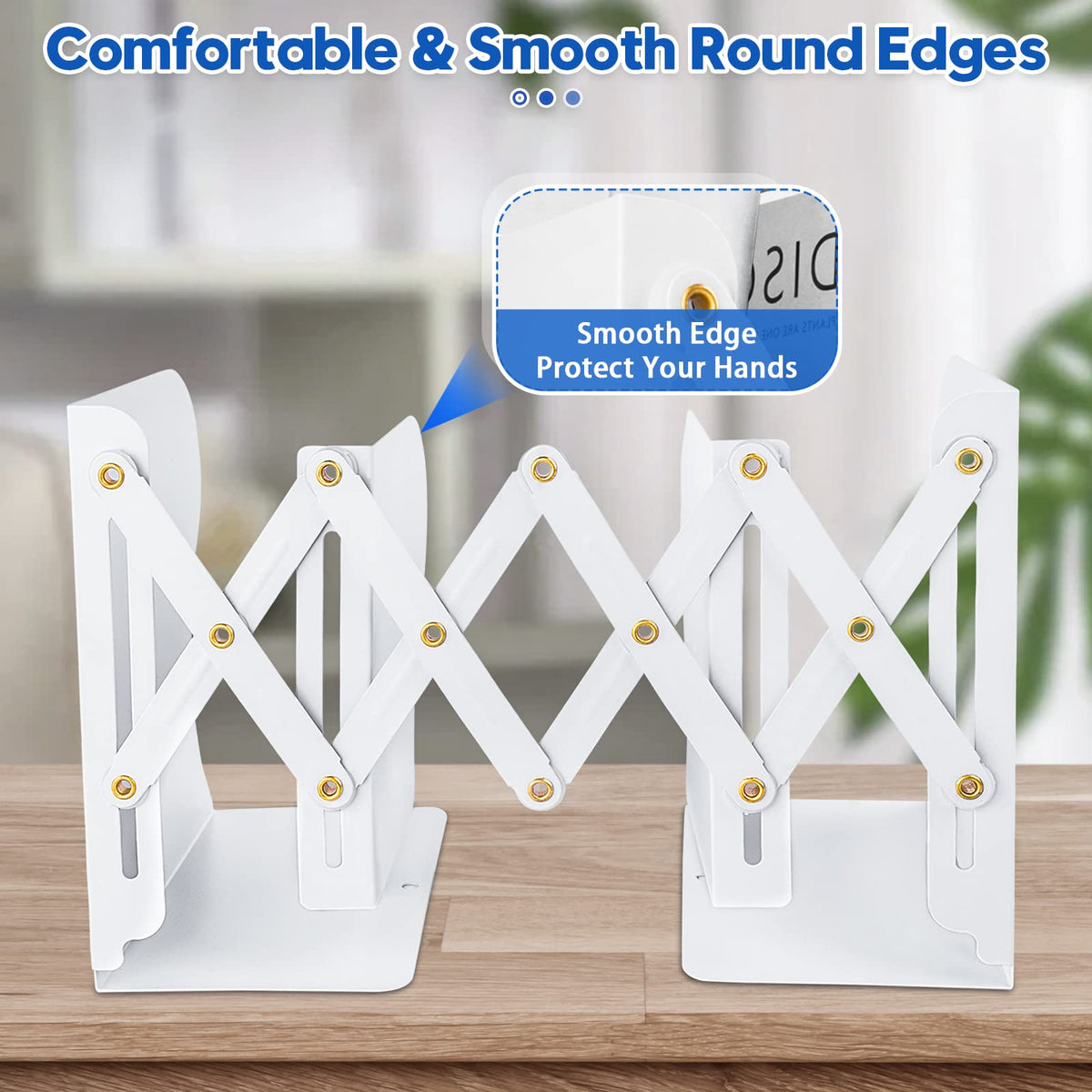 Heavy Duty Book End to Hold Books, Goihgioh Adjustable Bookends Book Organizer for Desk, Decorative