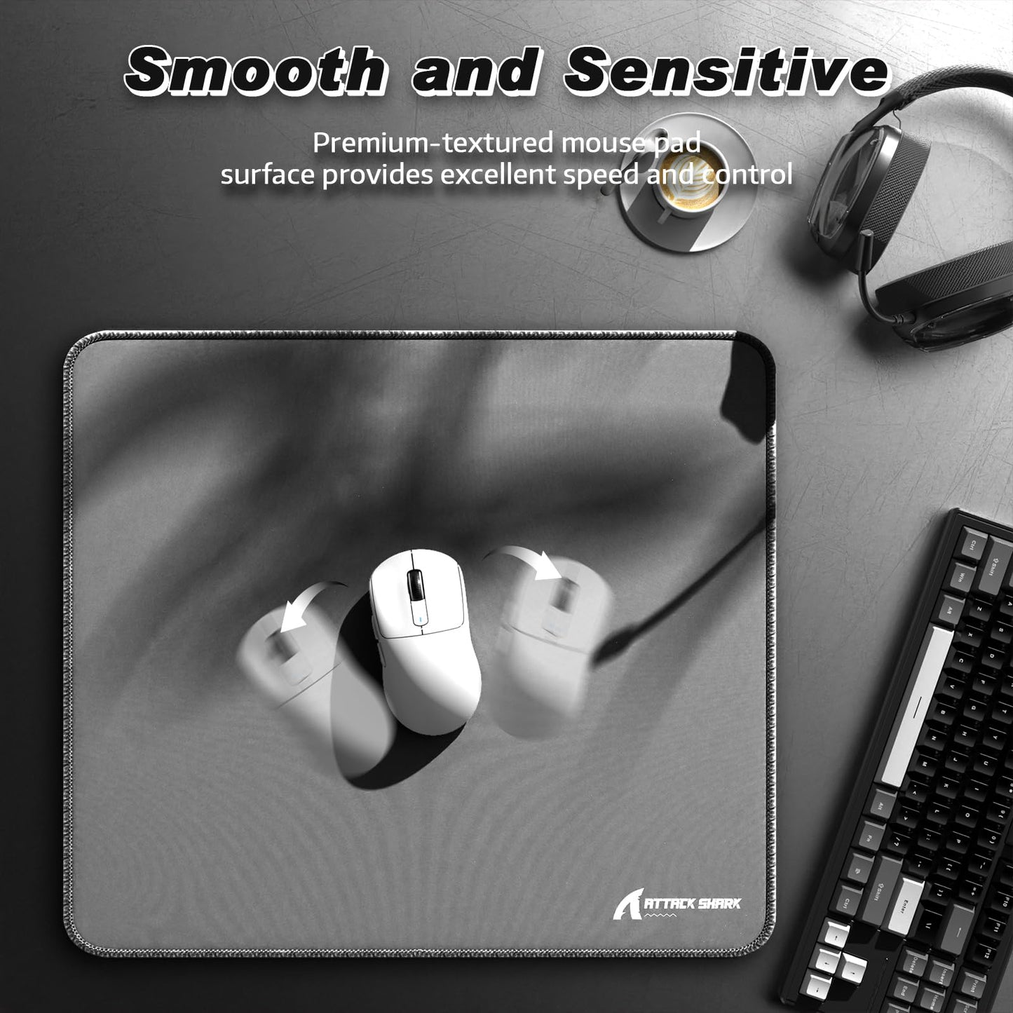 ATTACK SHARK CM02 Gaming Mouse Pad for Esports Speed Large Mouse mats for Desk Waterproof Surface