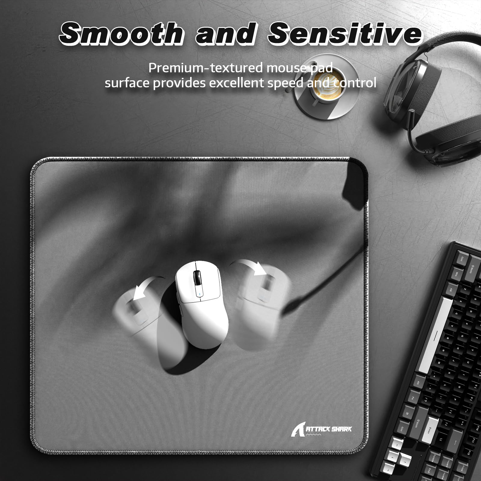 ATTACK SHARK CM02 Gaming Mouse Pad for Esports Speed Large Mouse mats for Desk Waterproof Surface