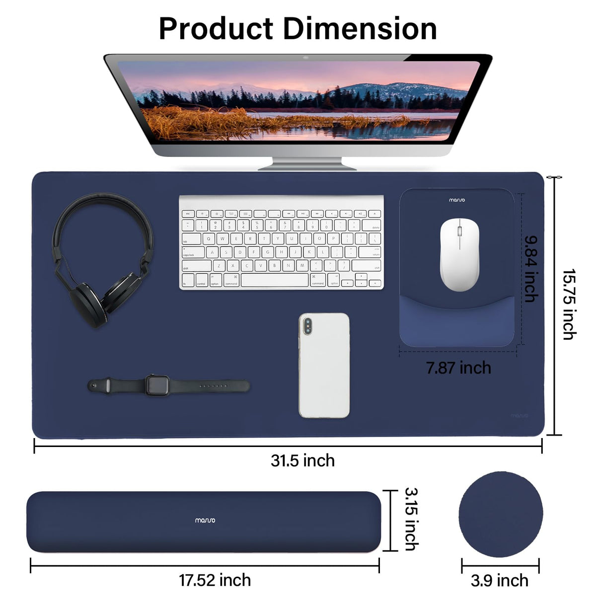 MOSISO Keyboard Mouse Pad Set, Large Gaming Mouse Pad&Keyboard Wrist Rest
