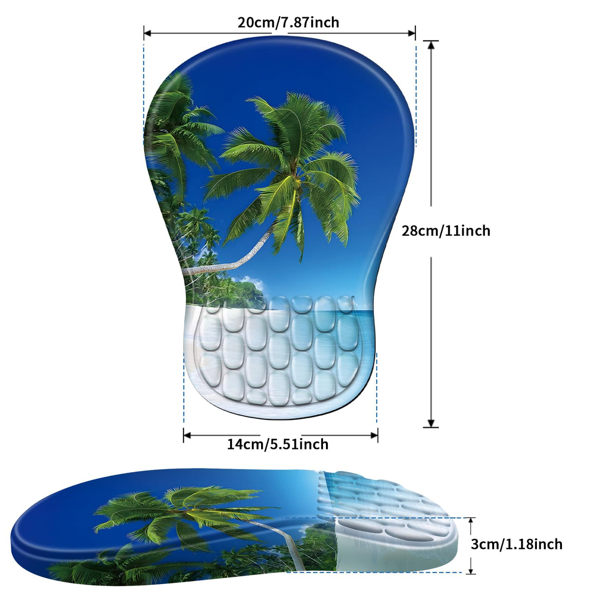 YIWEI Ergonomic Mouse Pad with Wrist Rest for Carpal Tunnel Pain Relief