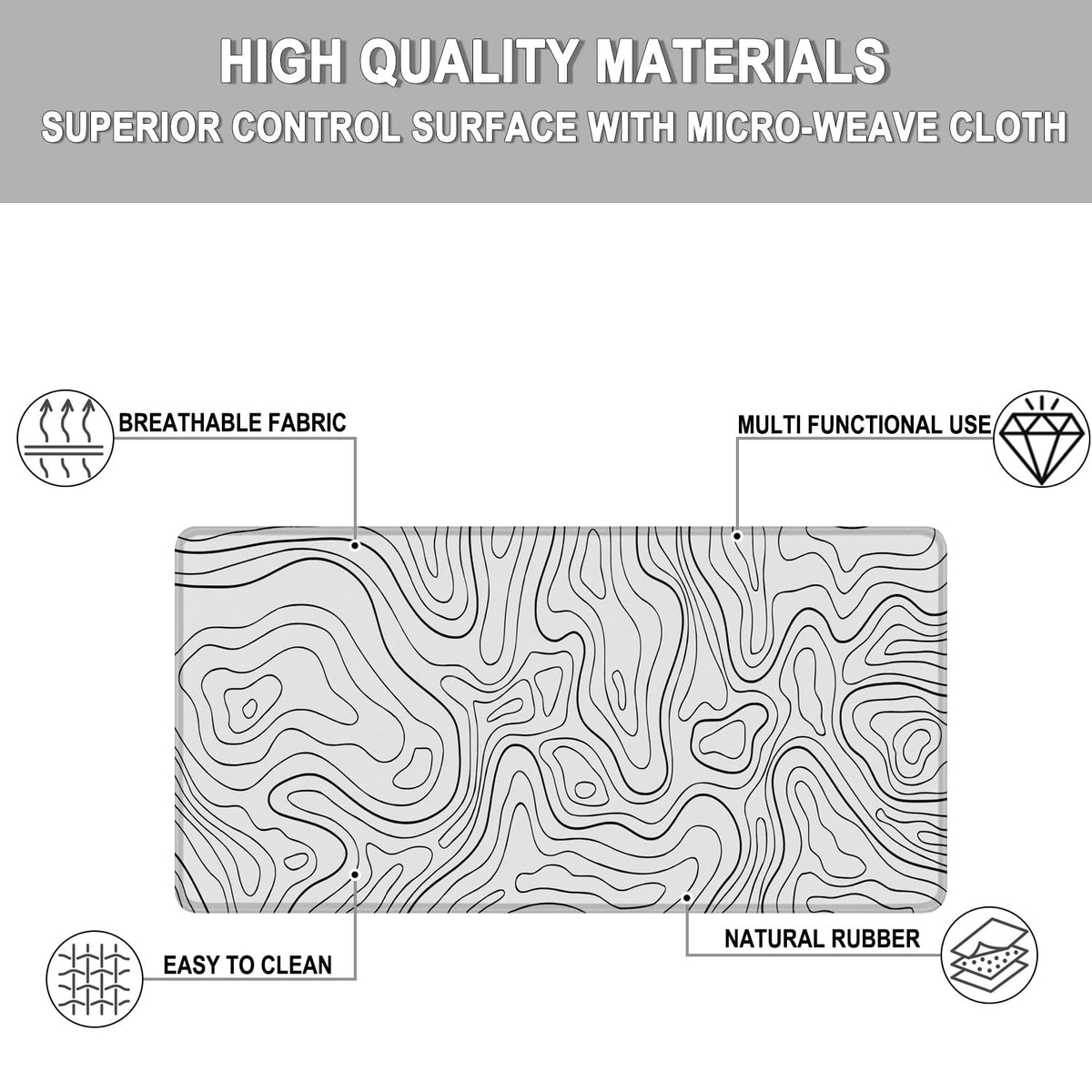 Large Gaming Mouse Pad, 31.5 x 15.7 in Mousepad with Stitched Edge, Extended Desk Mat with Non-Slip