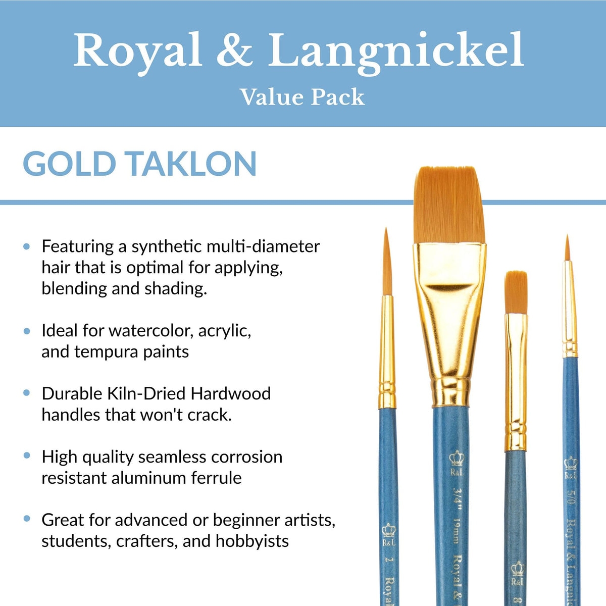 Royal Brush Manufacturing Royal and Langnickel Zip N' Close 12-Piece Brush Set in Vinyl Pouch