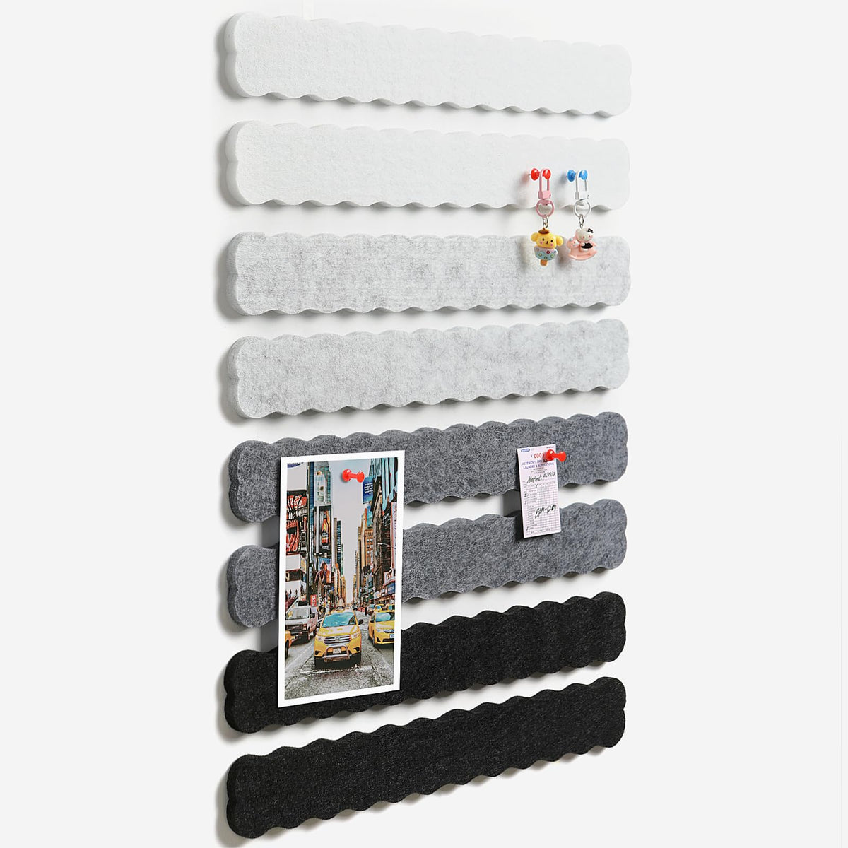 Cork Board Felt Bulletin Board 8-Pack with 50 Push Pins for Paste Notes, Photos, Schedules