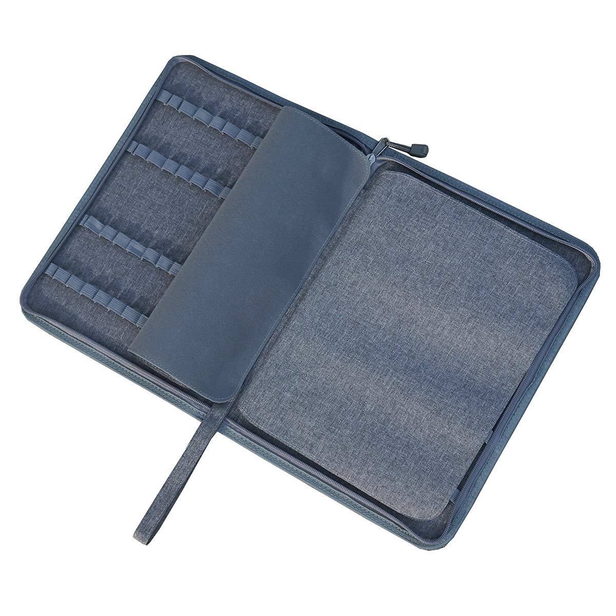 erofa 48 Slots Gray Fountain Pen Case, Canvas Pen Holder Display Pouch Bag Storage Large Capacity