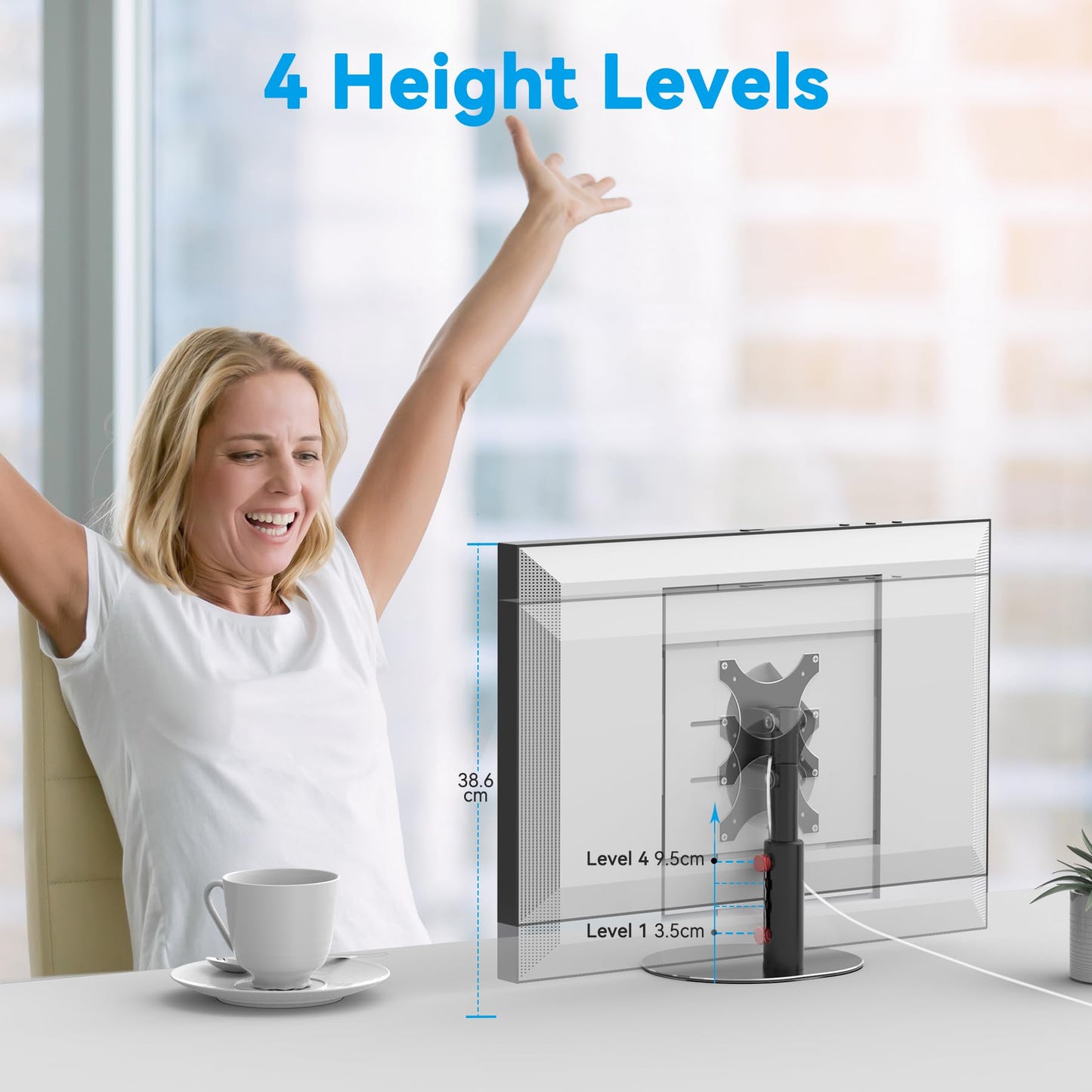 Almoz Adjustable Height Stand Compatible with Echo Show 21/15 (1st/2nd Gen)